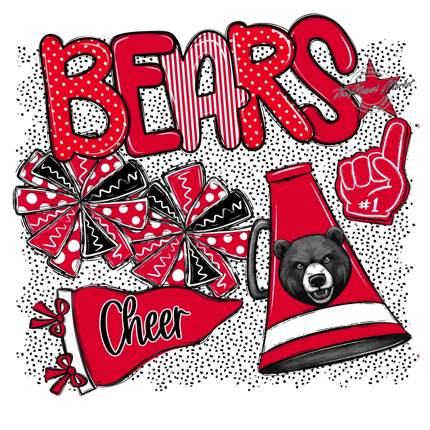 Bears Cheer Spirit-Red