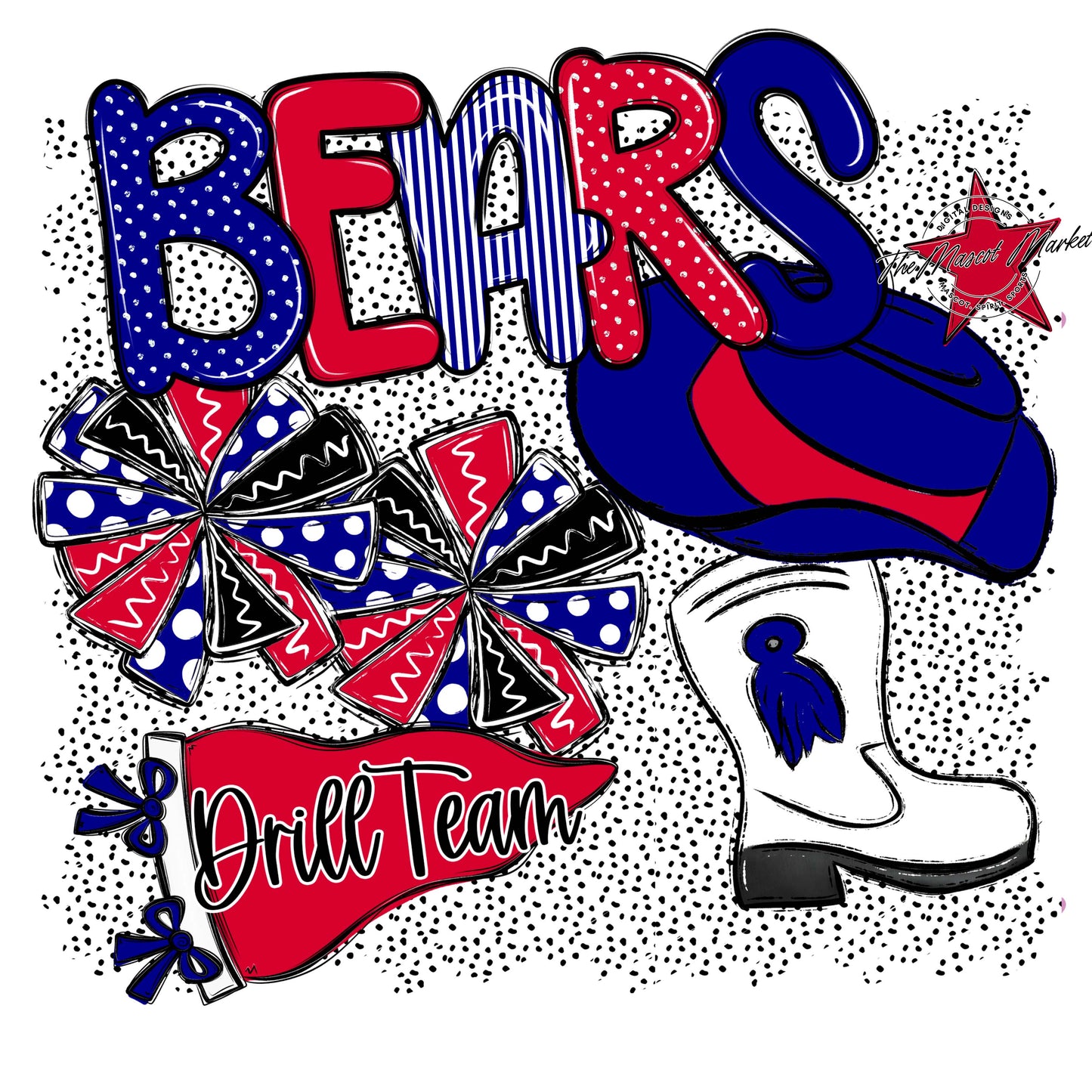 Bears Drillteam Spirit-Blue & Red