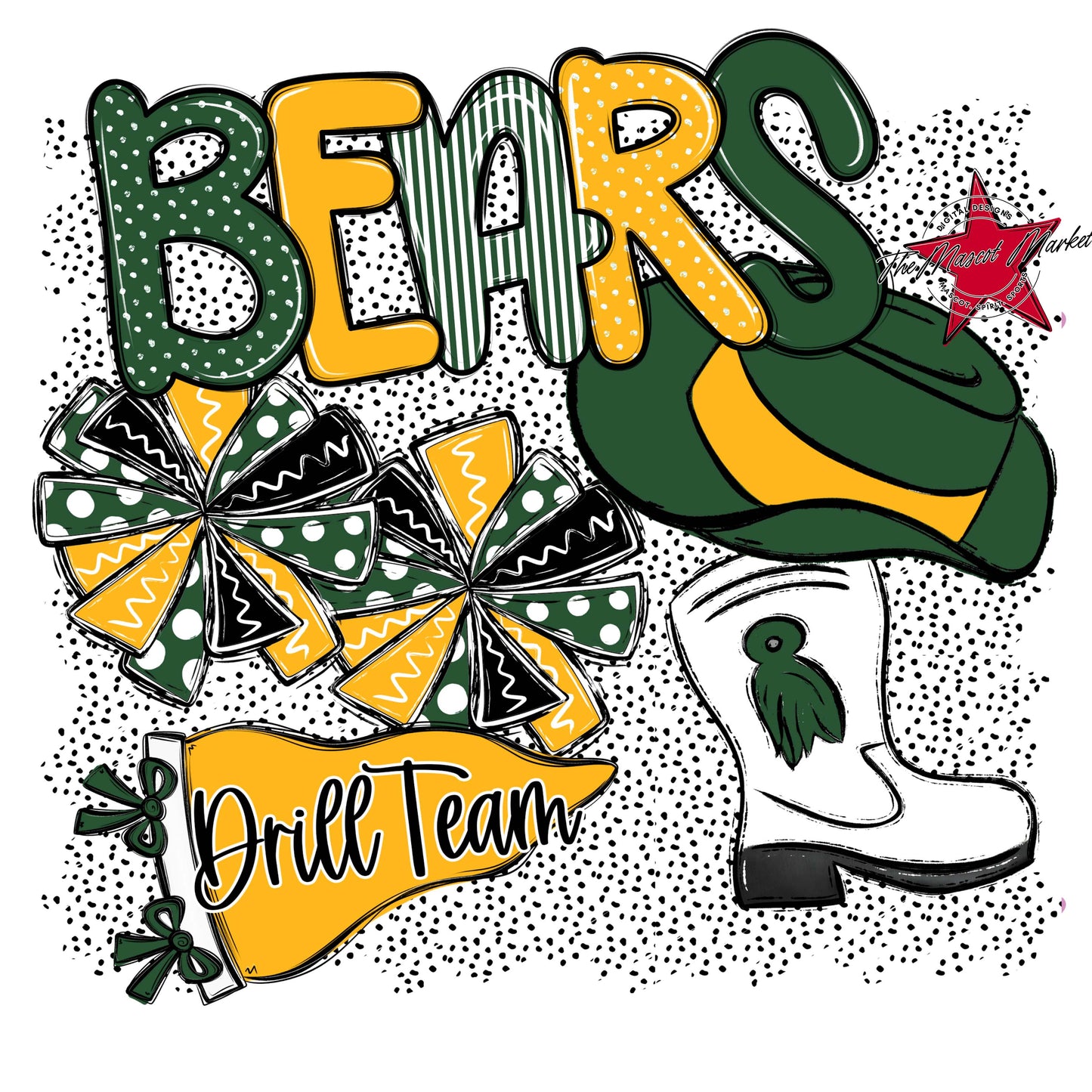 Bears Drillteam Spirit-Green & Yellow