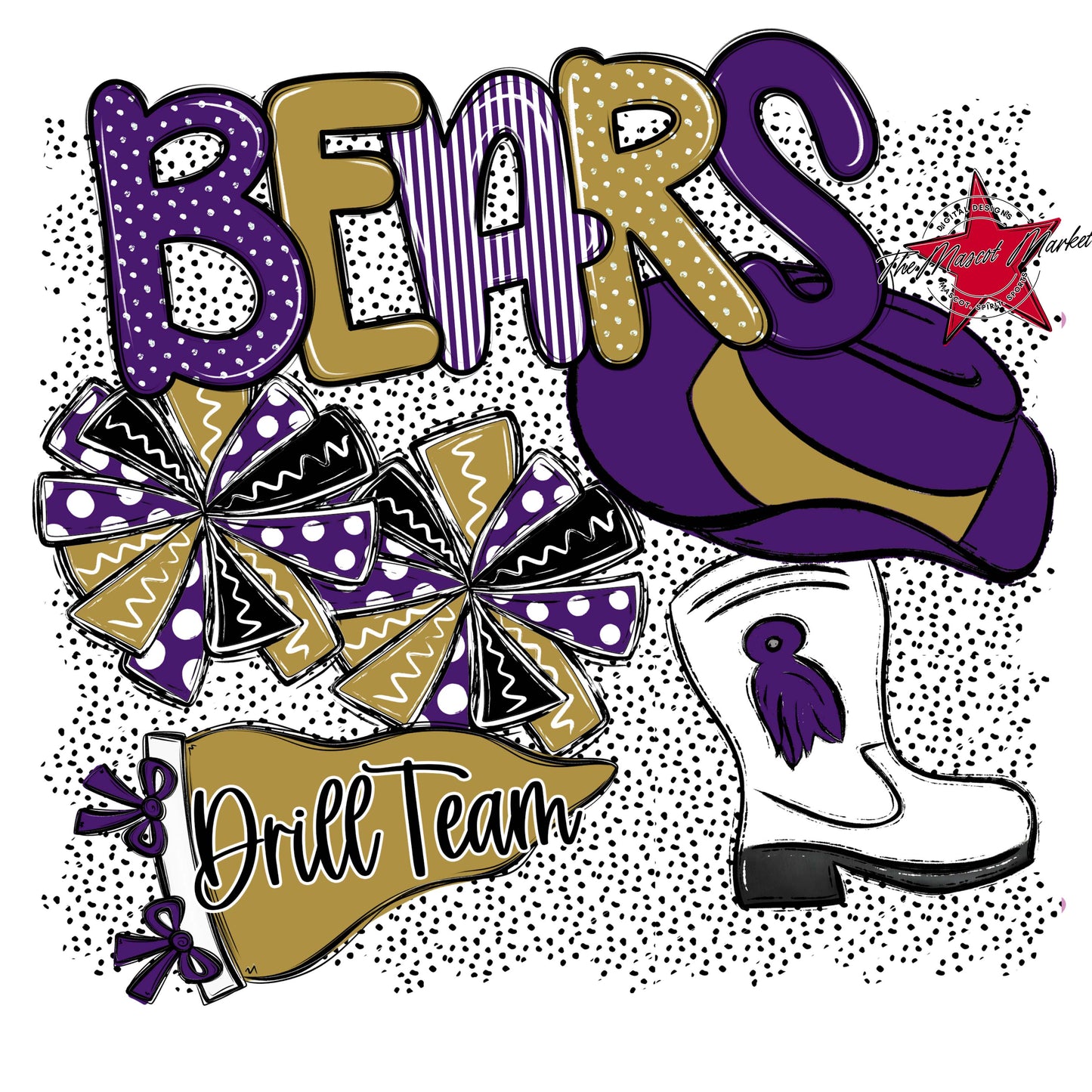Bears Drillteam Spirit-Purple & Gold