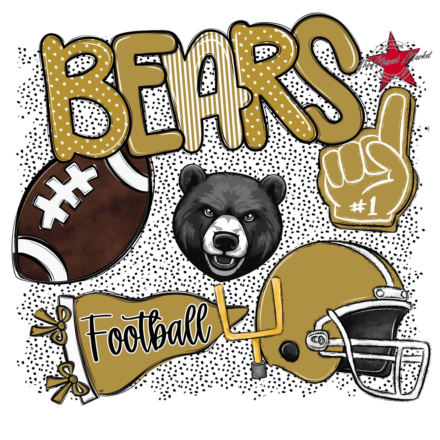 Bears Football Spirit-Gold