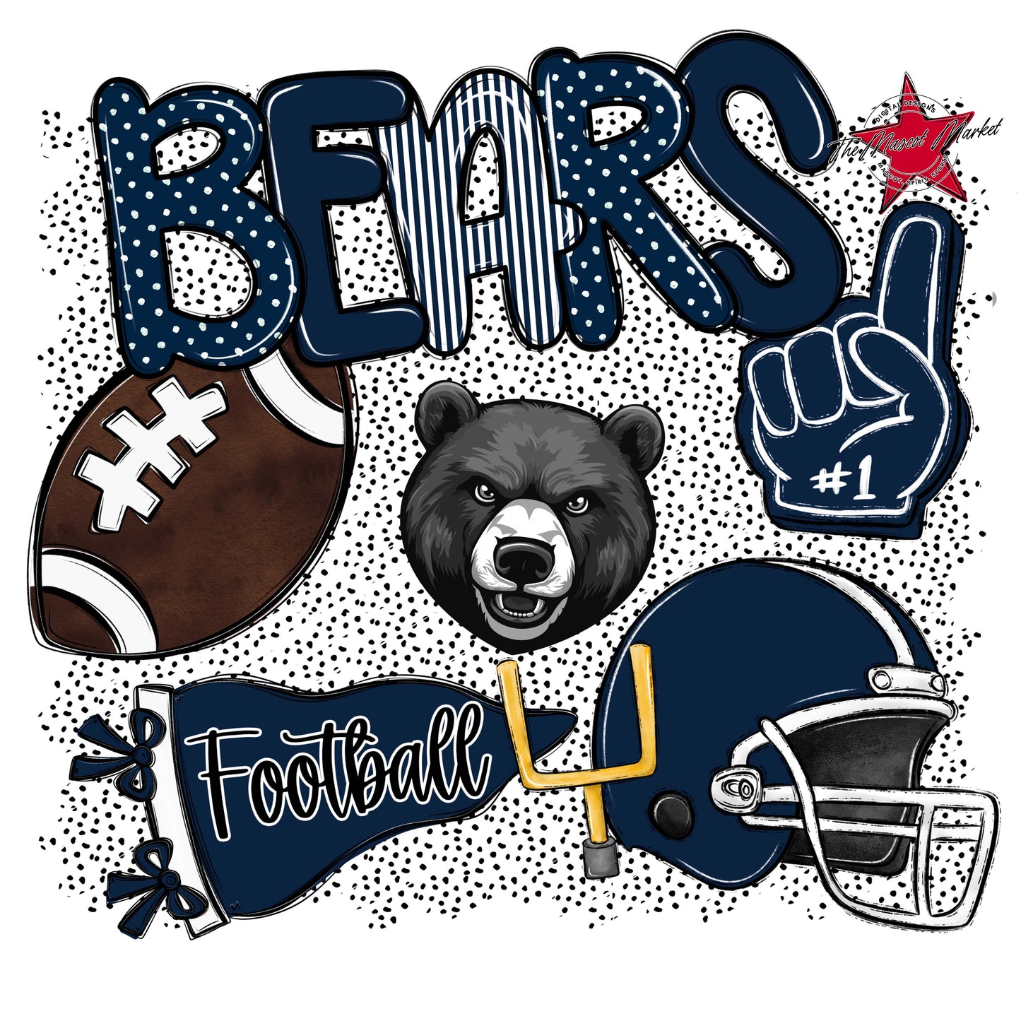 Bears Football Spirit-Navy