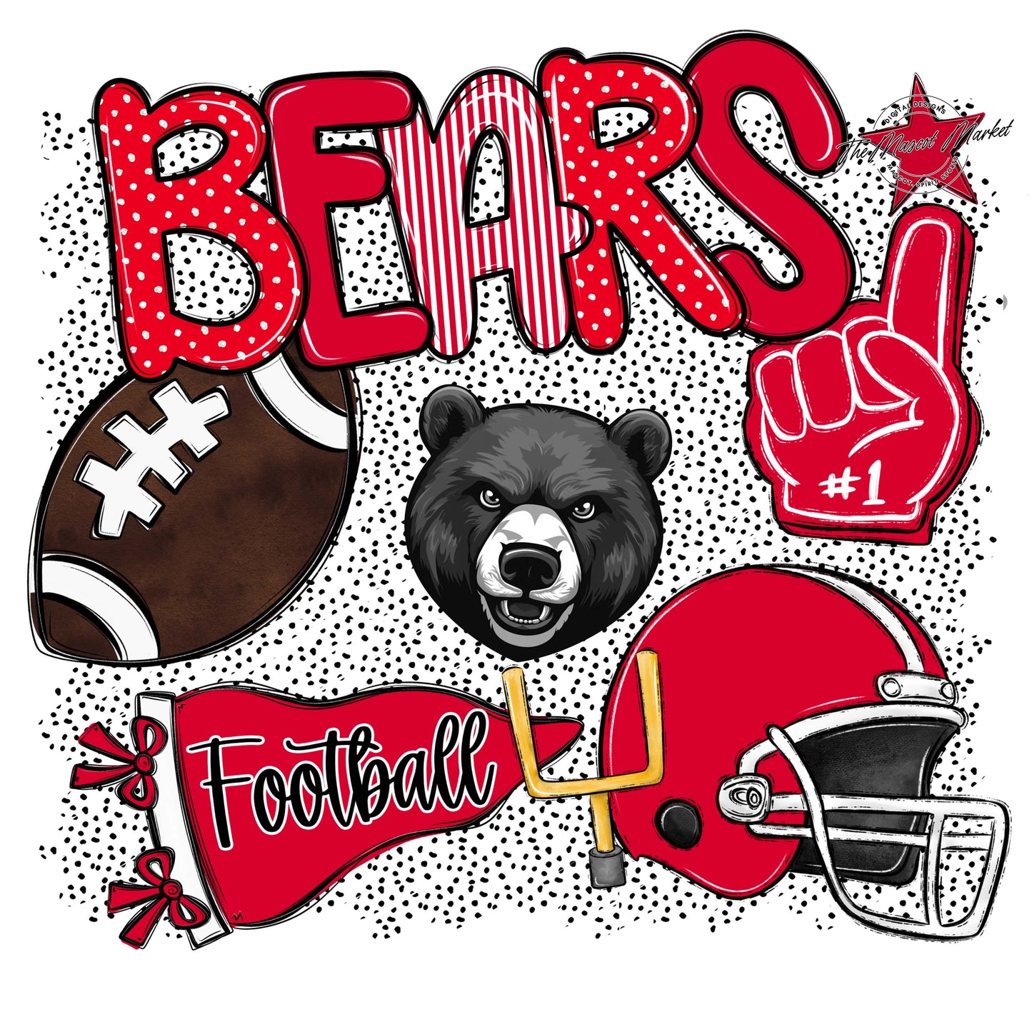 Bears Football Spirit-Red