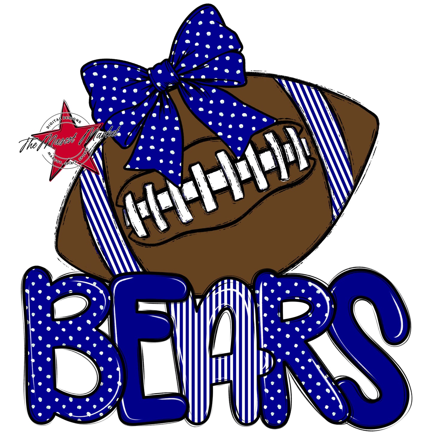 Bears Football Spirit Design-Blue