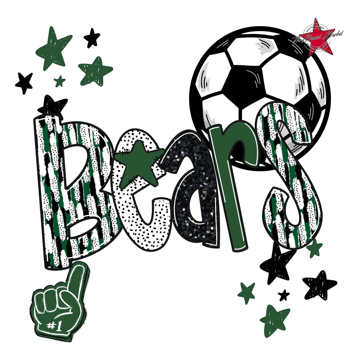 Bears Soccer Scrape-Green