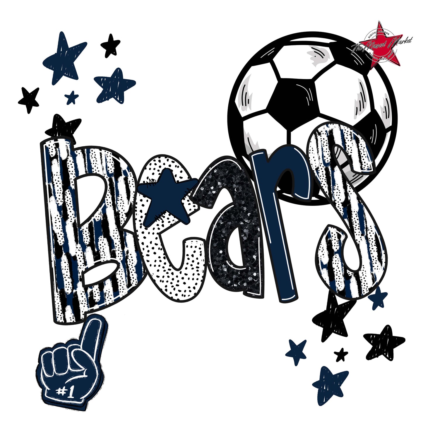 Bears Soccer Scrape-Navy