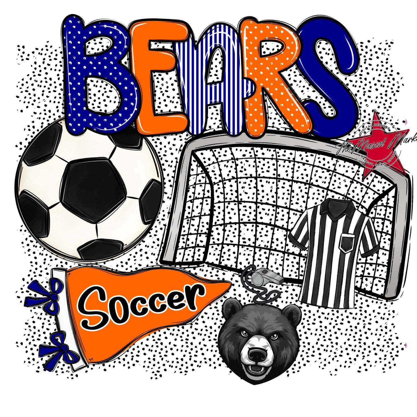Bears Soccer Spirit-Blue & Orange
