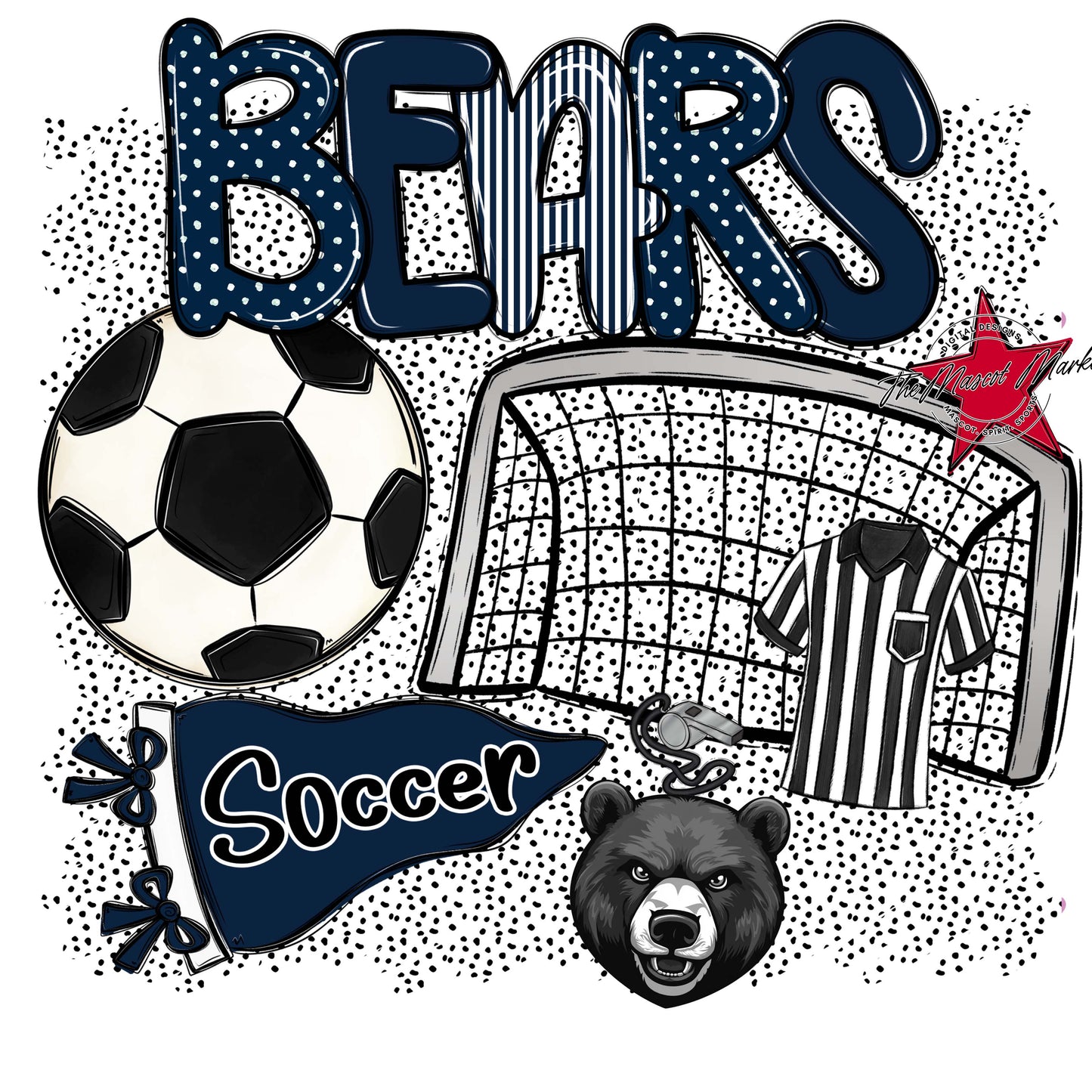Bears Soccer Spirit-Navy