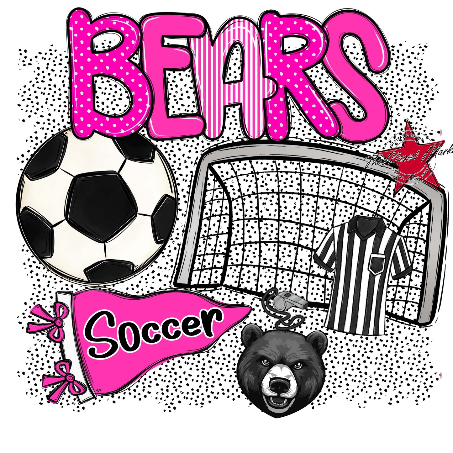 Bears Soccer Spirit-Pink