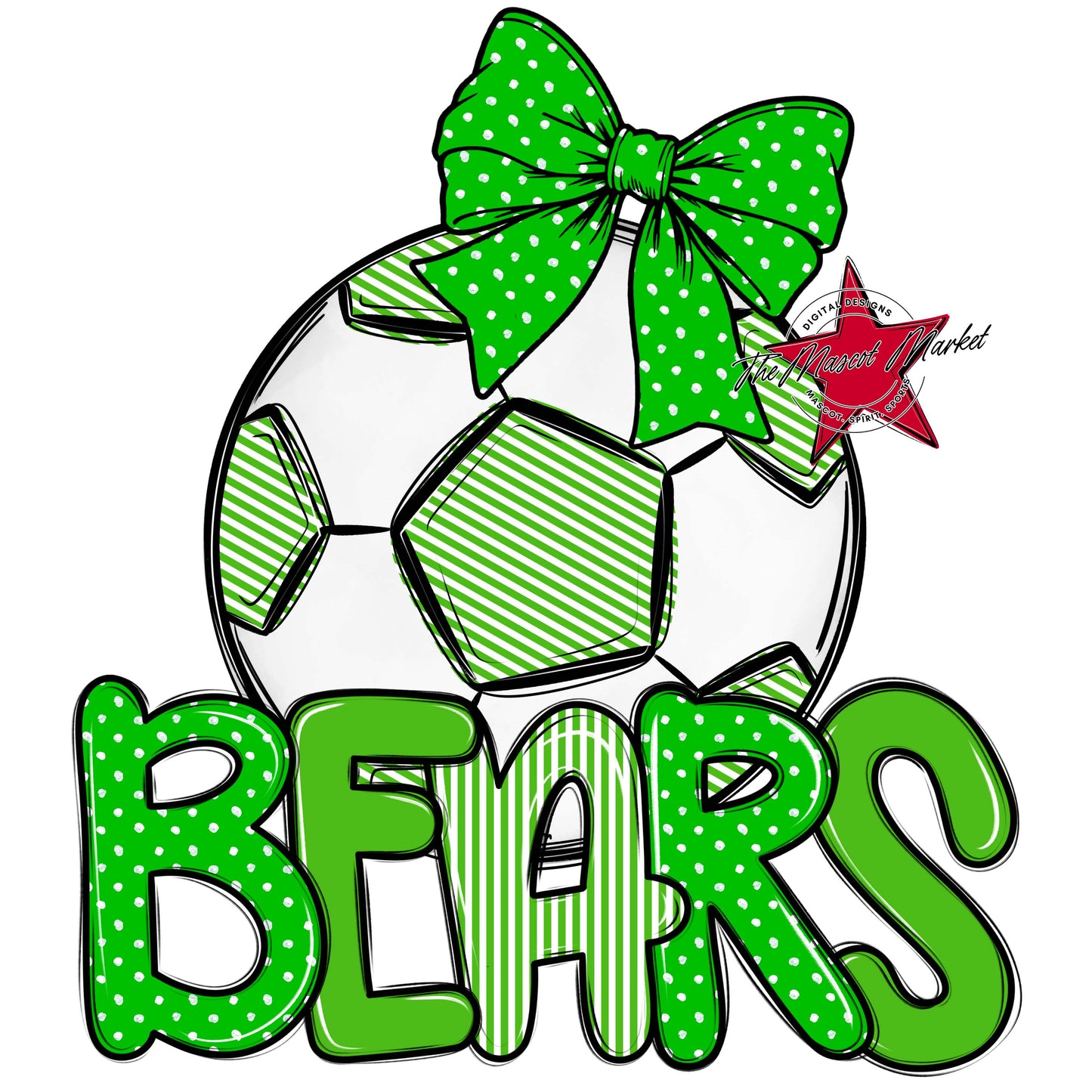 Bears Soccer Spirit Design-Bright Green