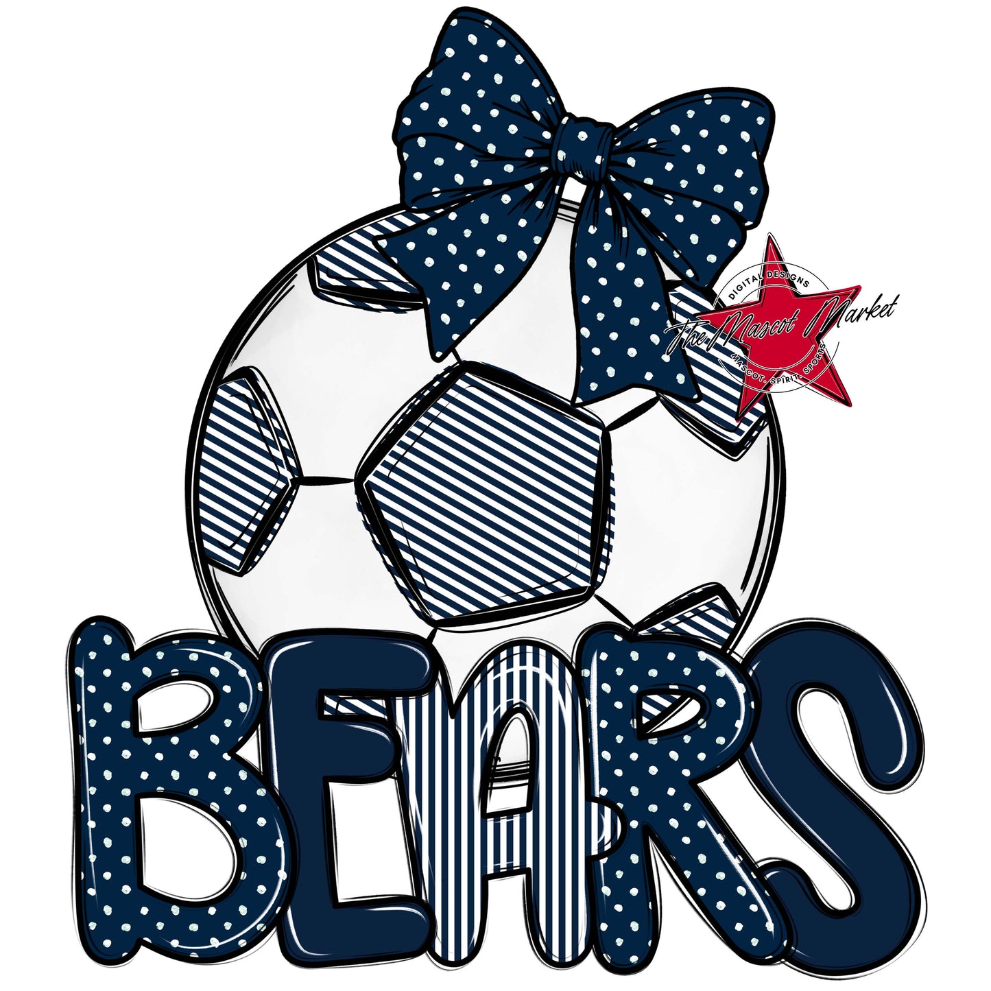 Bears Soccer Spirit Design-Navy