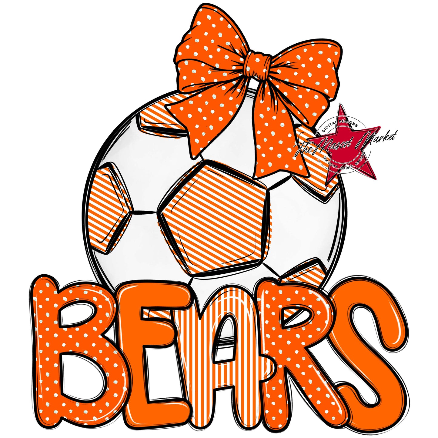 Bears Soccer Spirit Design-Orange