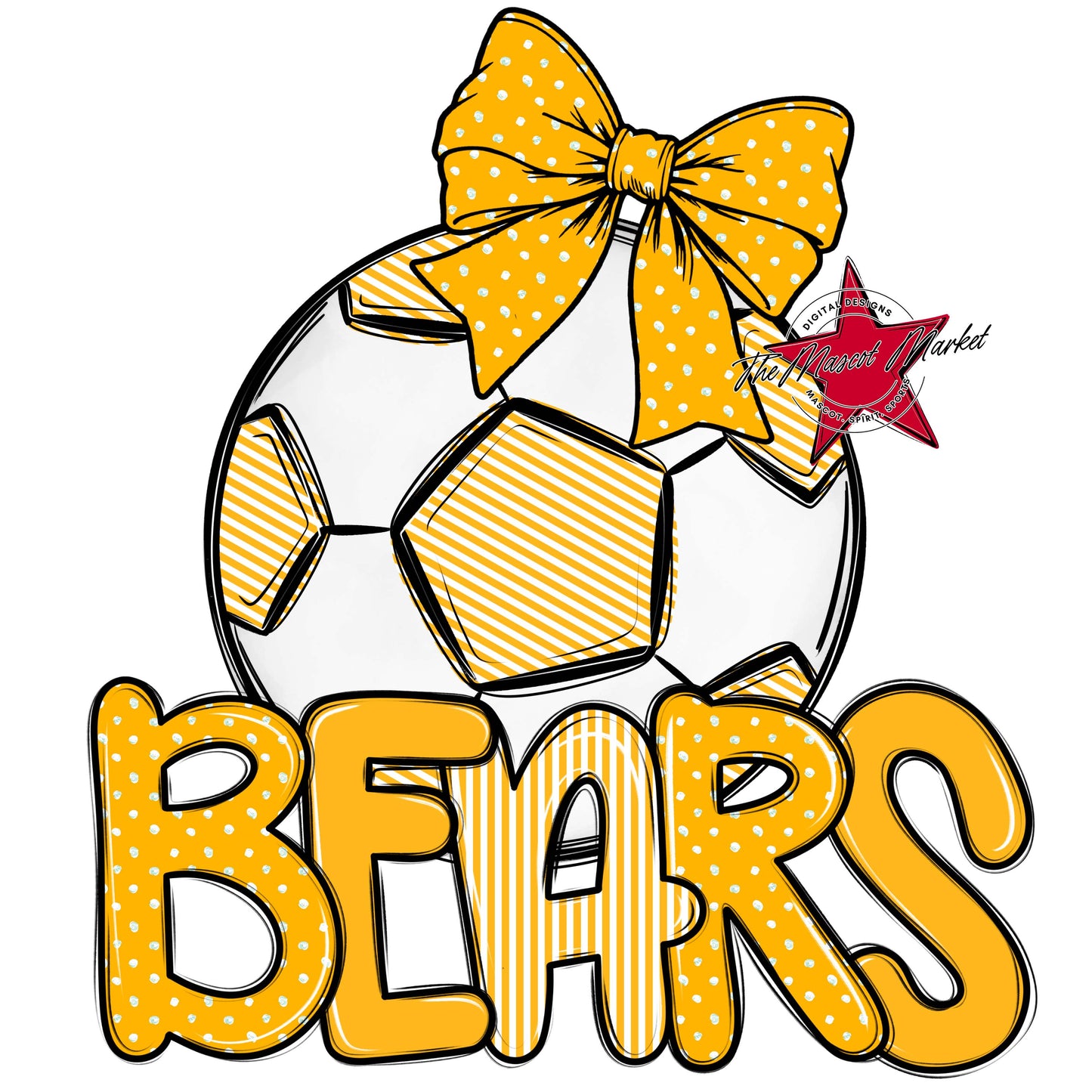 Bears Soccer Spirit Design-Yellow