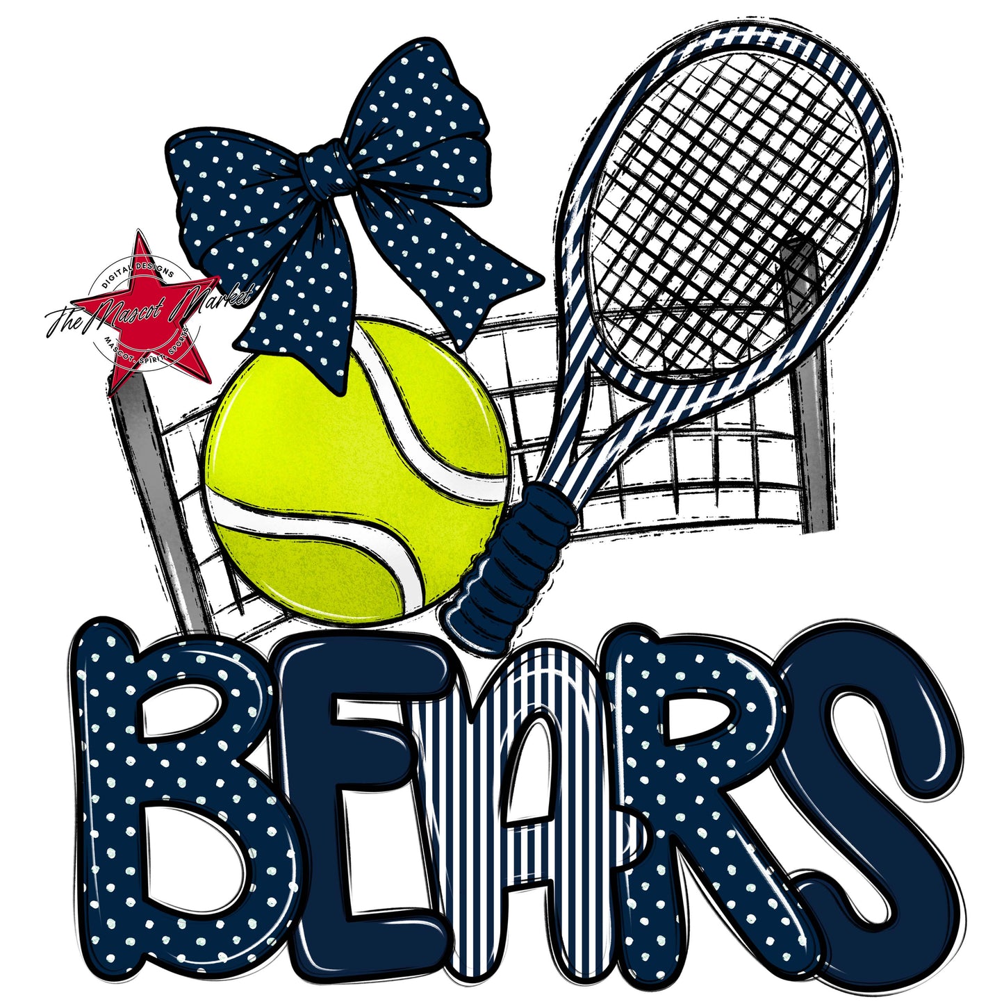 Bears Tennis Spirit Design-Navy