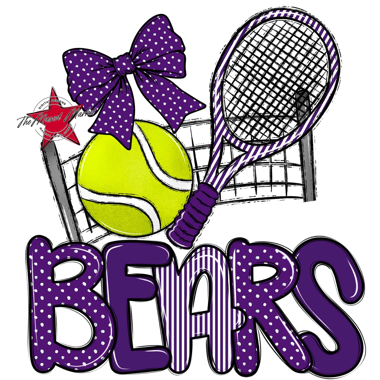 Bears Tennis Spirit Design-Purple