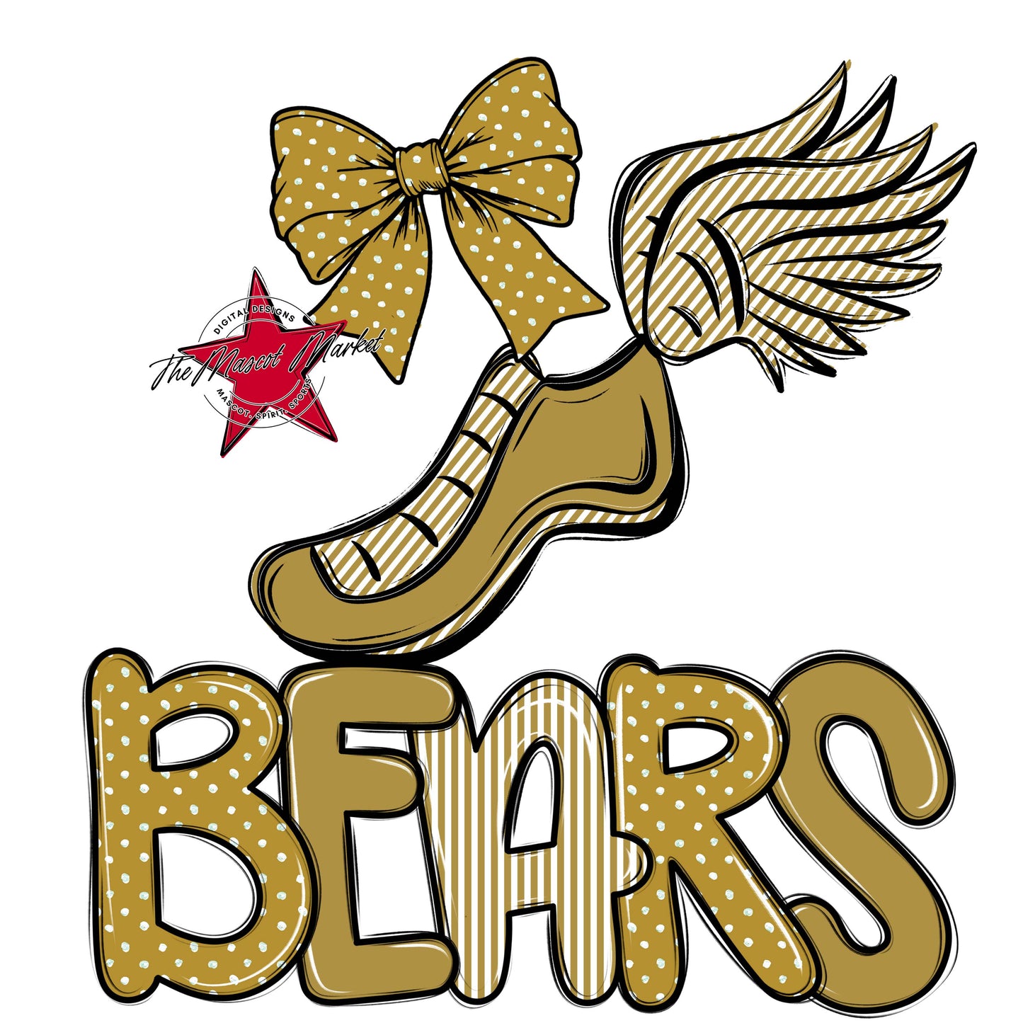 Bears Track Spirit Design-Gold