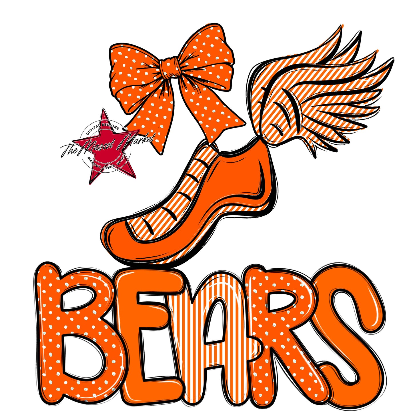 Bears Track Spirit Design-Orange