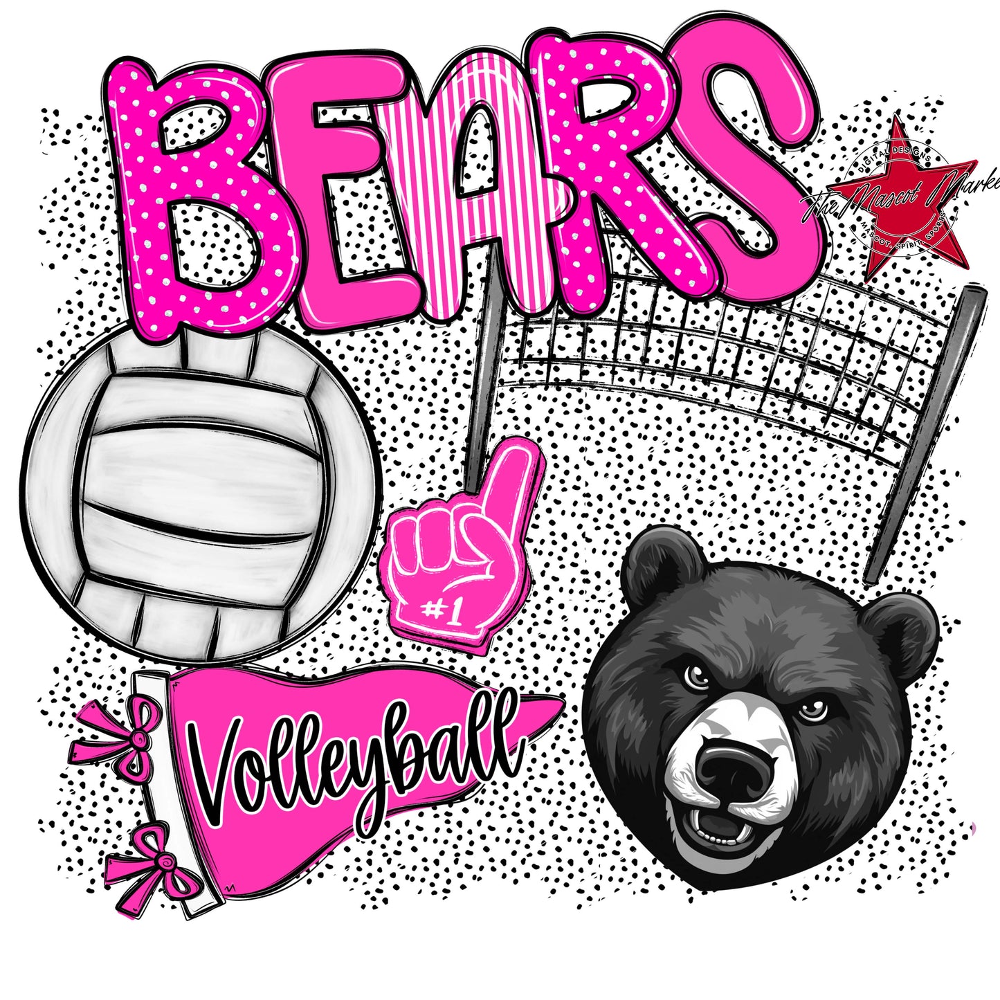 Bears Volleyball Spirit-Pink