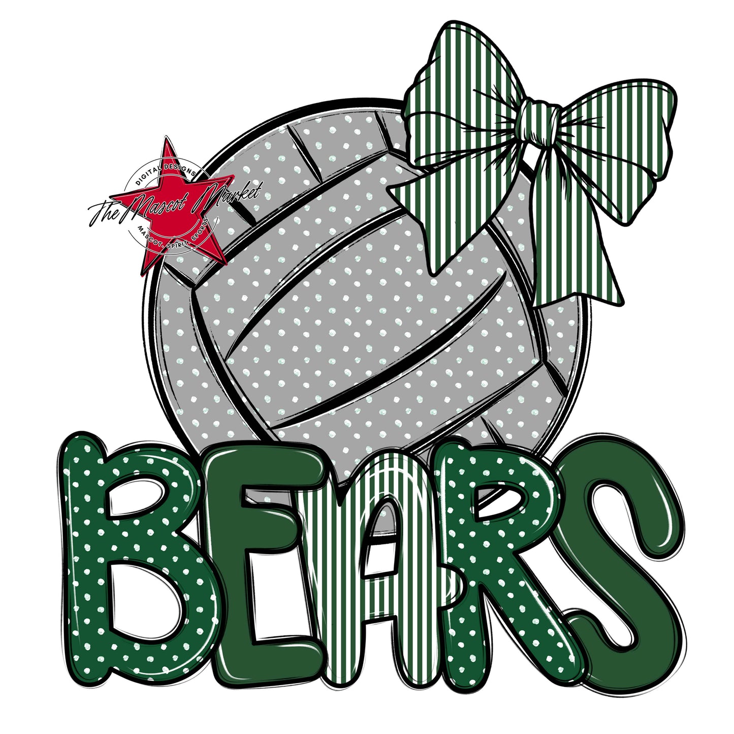 Bears Volleyball Spirit Design-Green