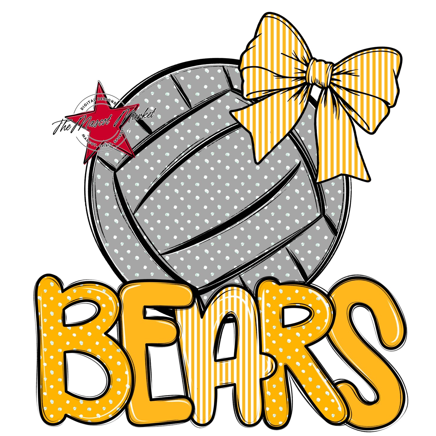 Bears Volleyball Spirit Design-Yellow
