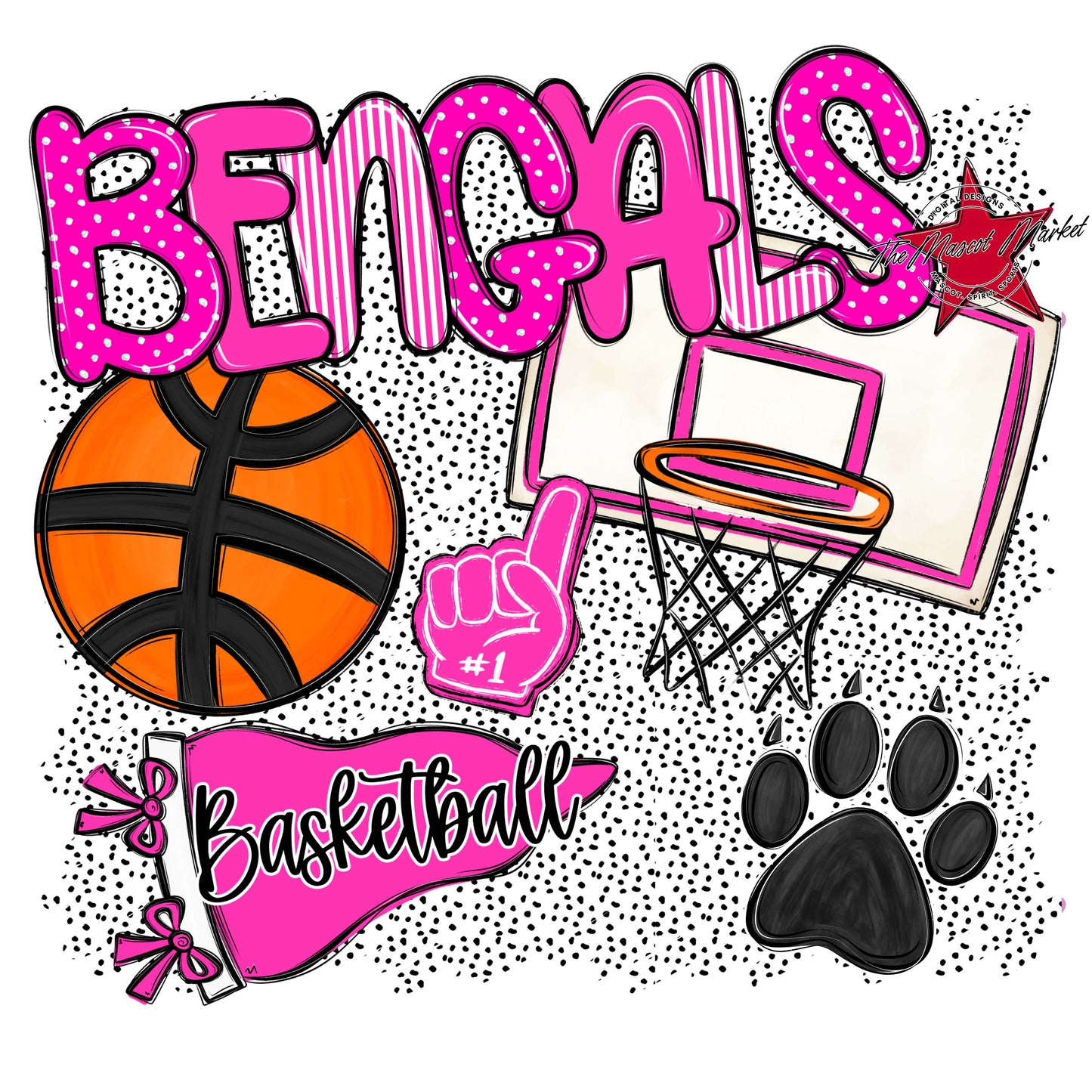 Bengals Basketball Spirit-Pink