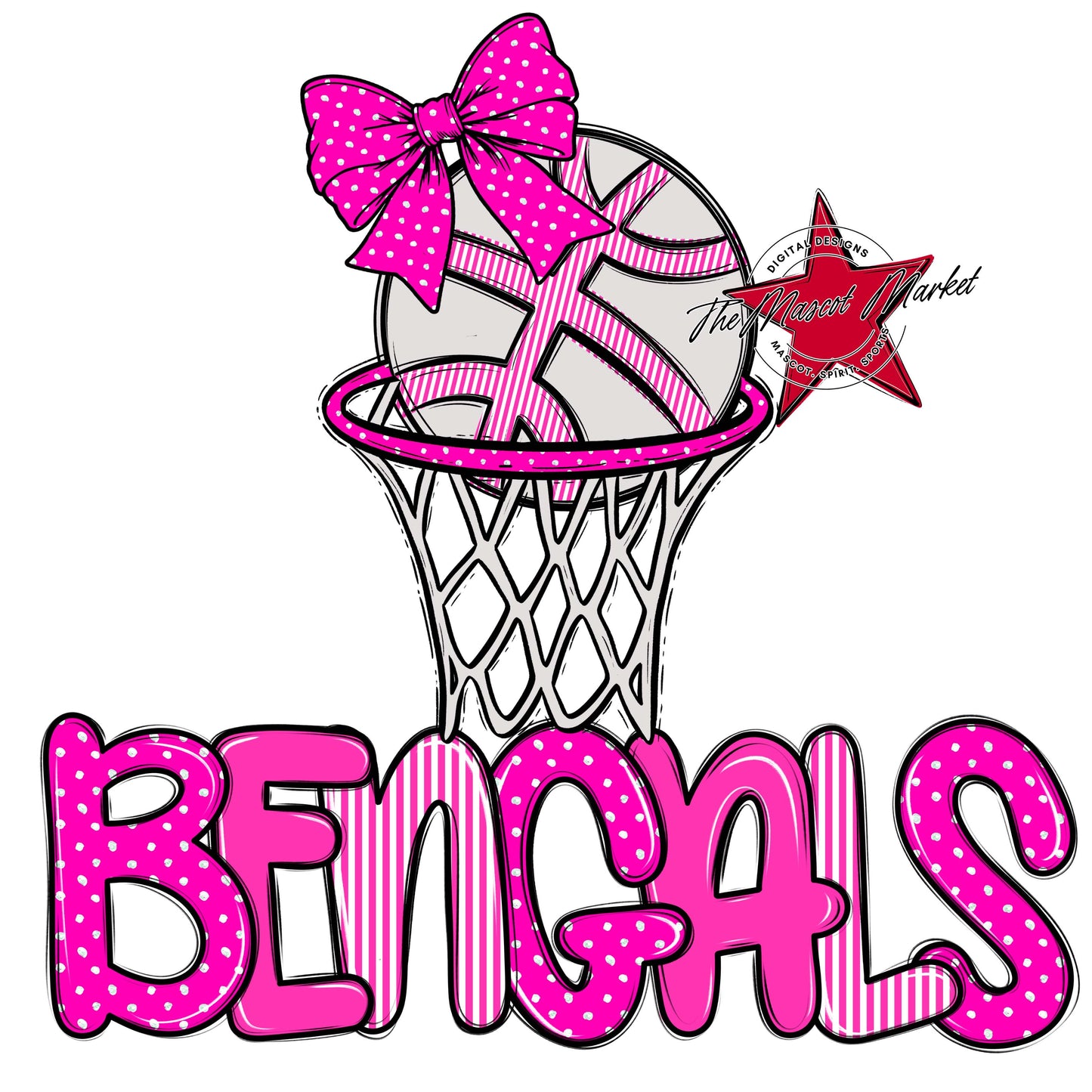 Bengals Basketball Spirit Design-Pink