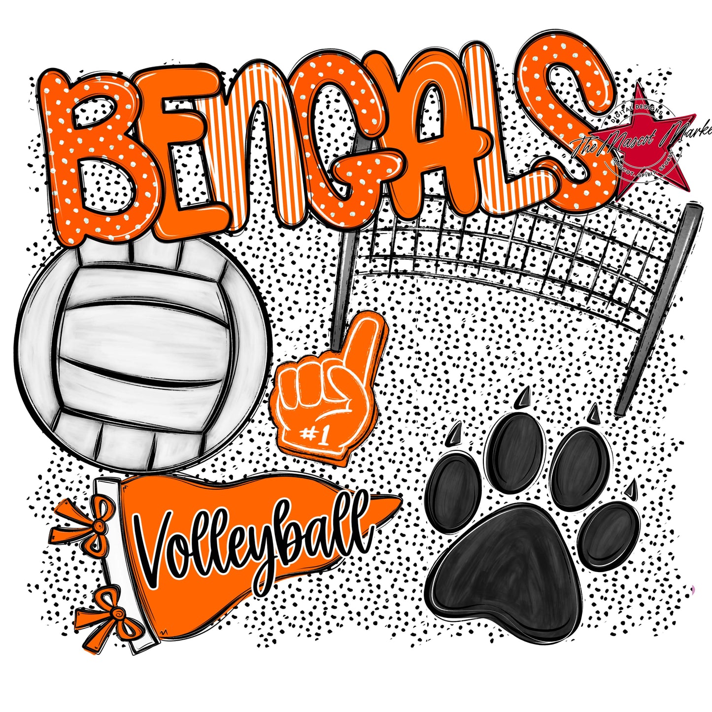 Bengals Volleyball Spirit-Orange