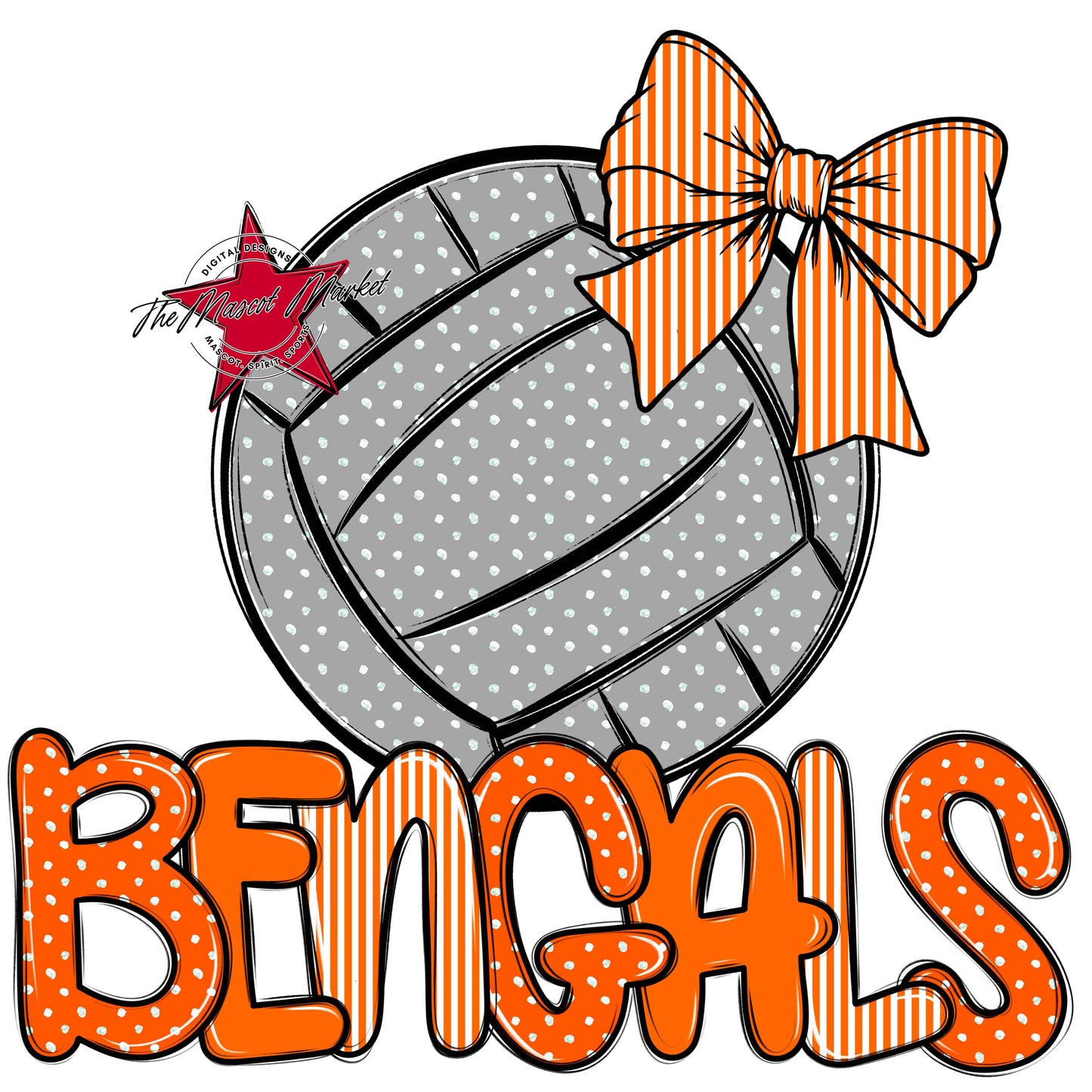 Bengals Volleyball Spirit Design-Orange