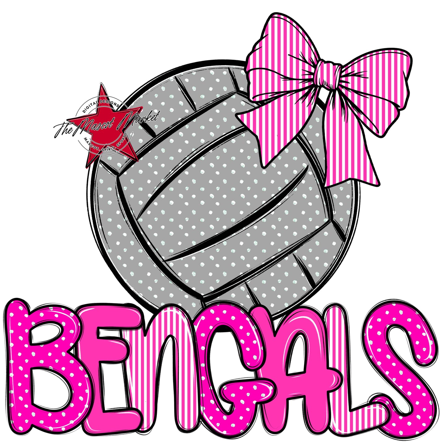 Bengals Volleyball Spirit Design-Pink