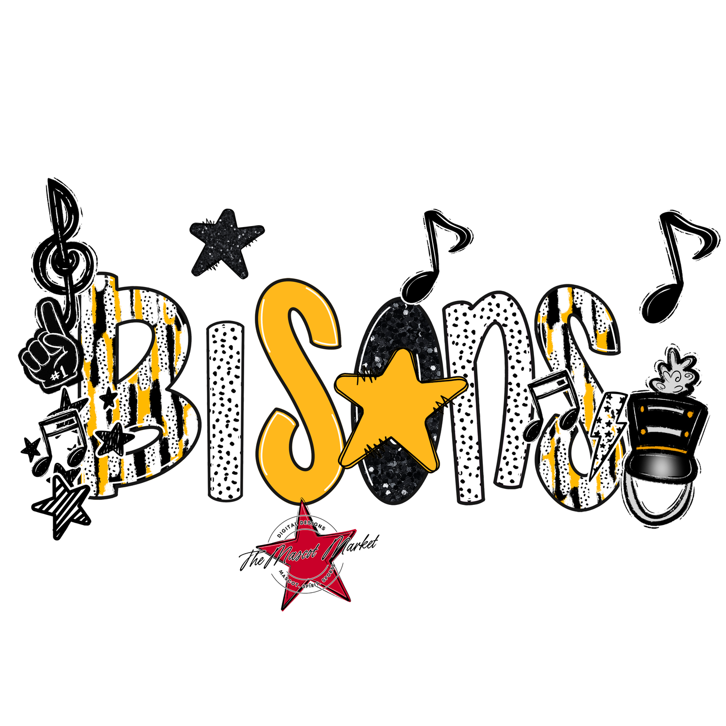 Bisons Band Scrape-Yellow