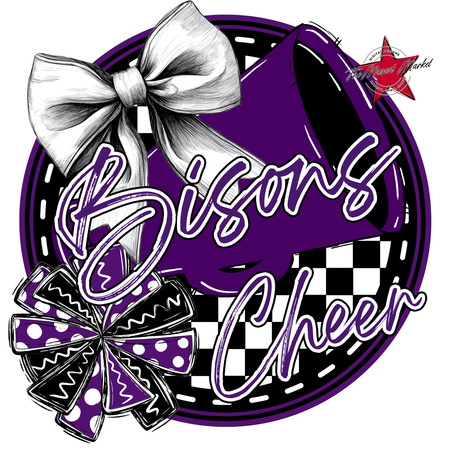 Bisons Circle Cheer Design-Purple