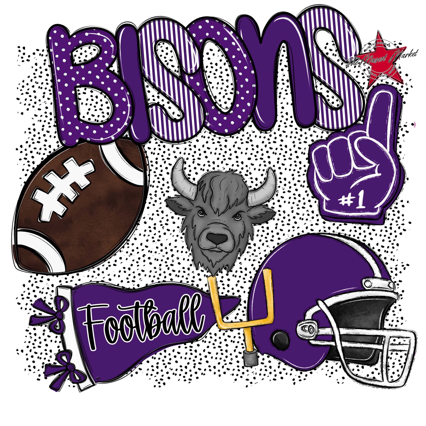 Bisons Football Spirit-Purple