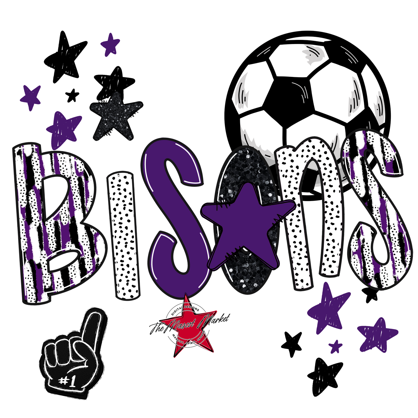 Bisons Soccer Scrape-Purple