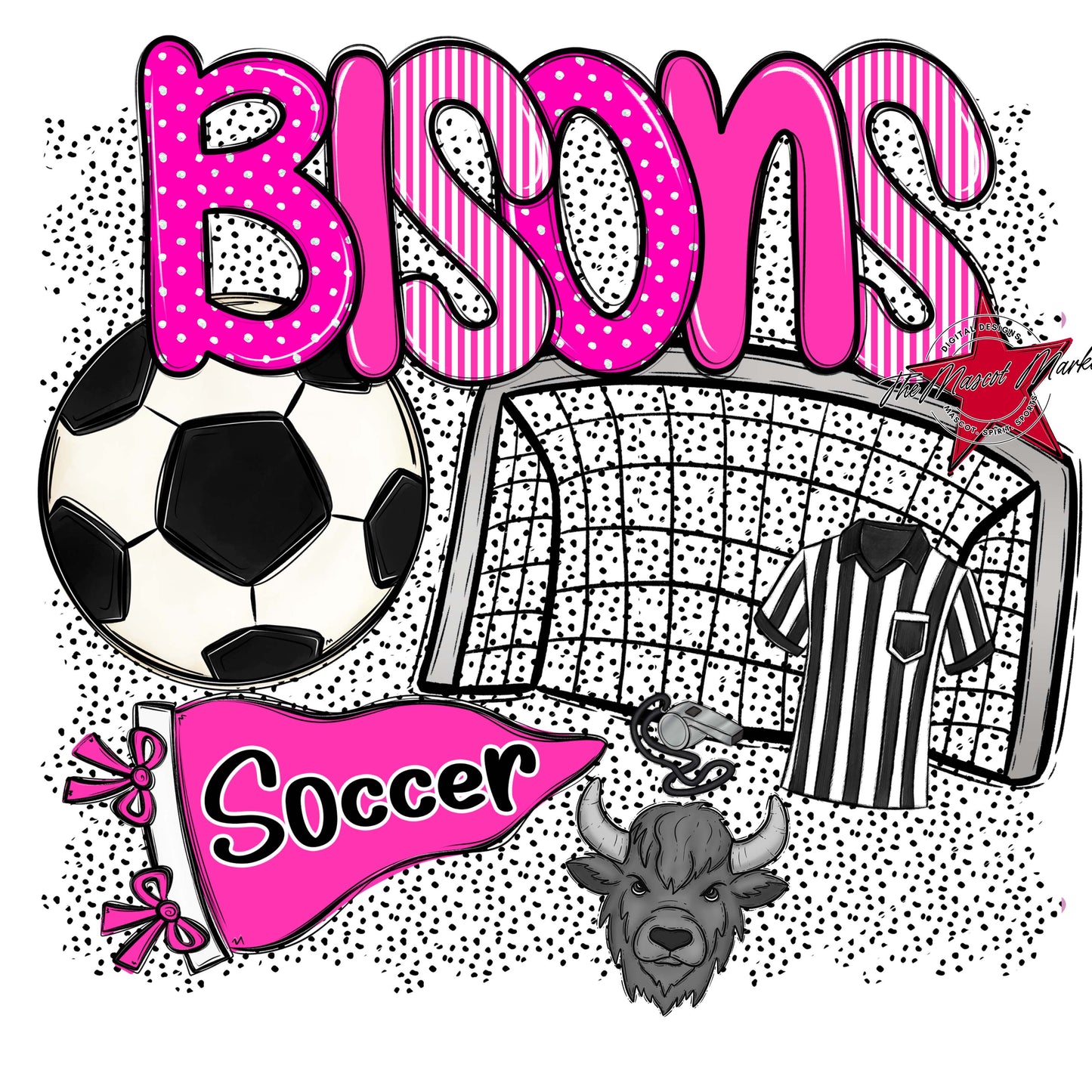 Bisons Soccer Spirit-Pink
