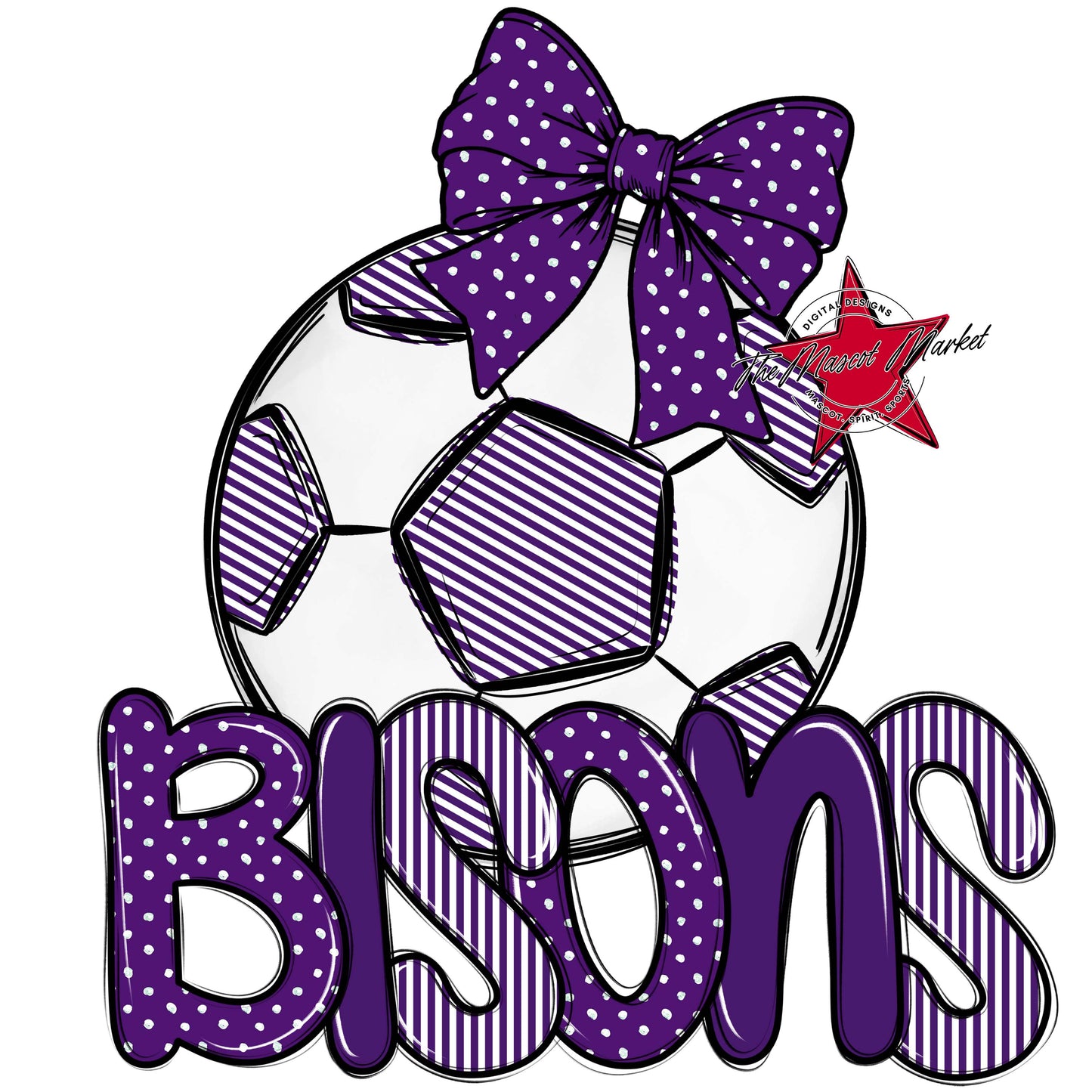 Bisons Soccer Spirit Design-Purple