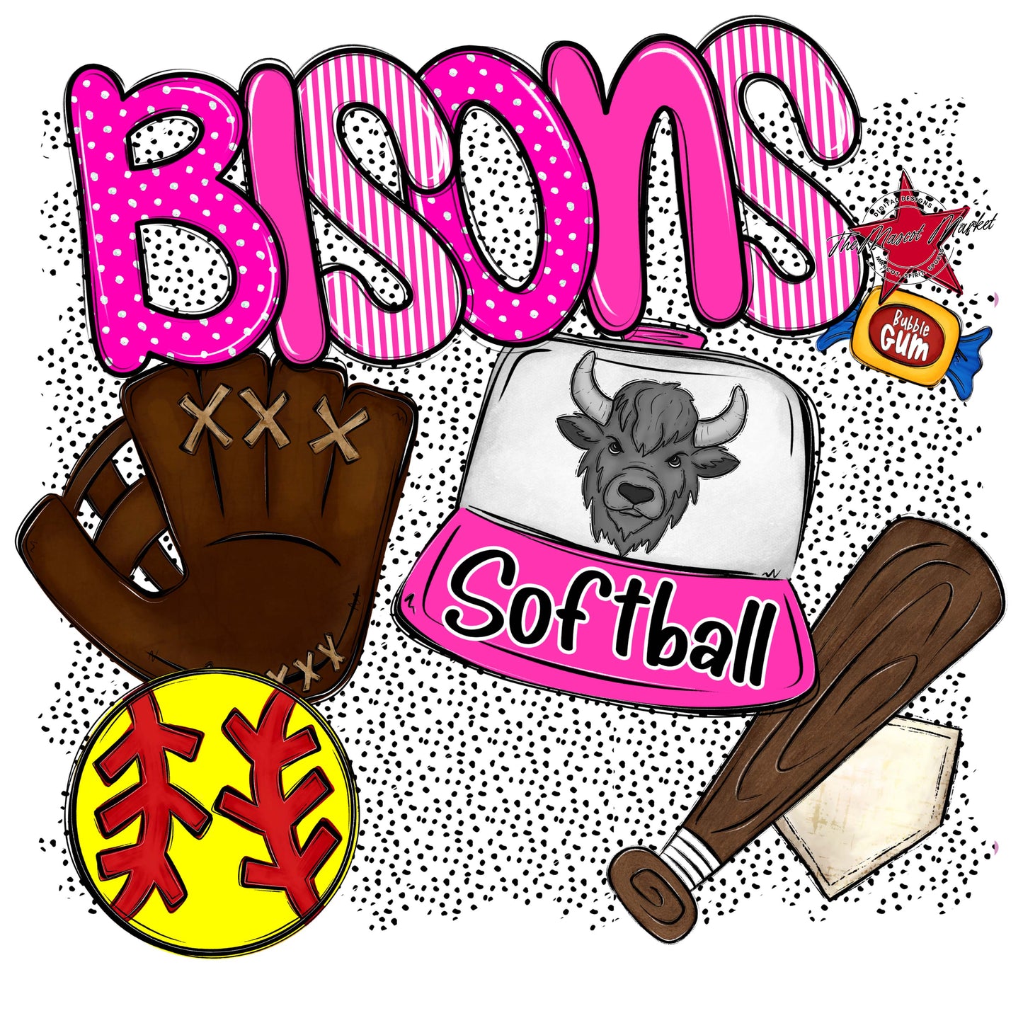 Bisons Softball Spirit-Pink