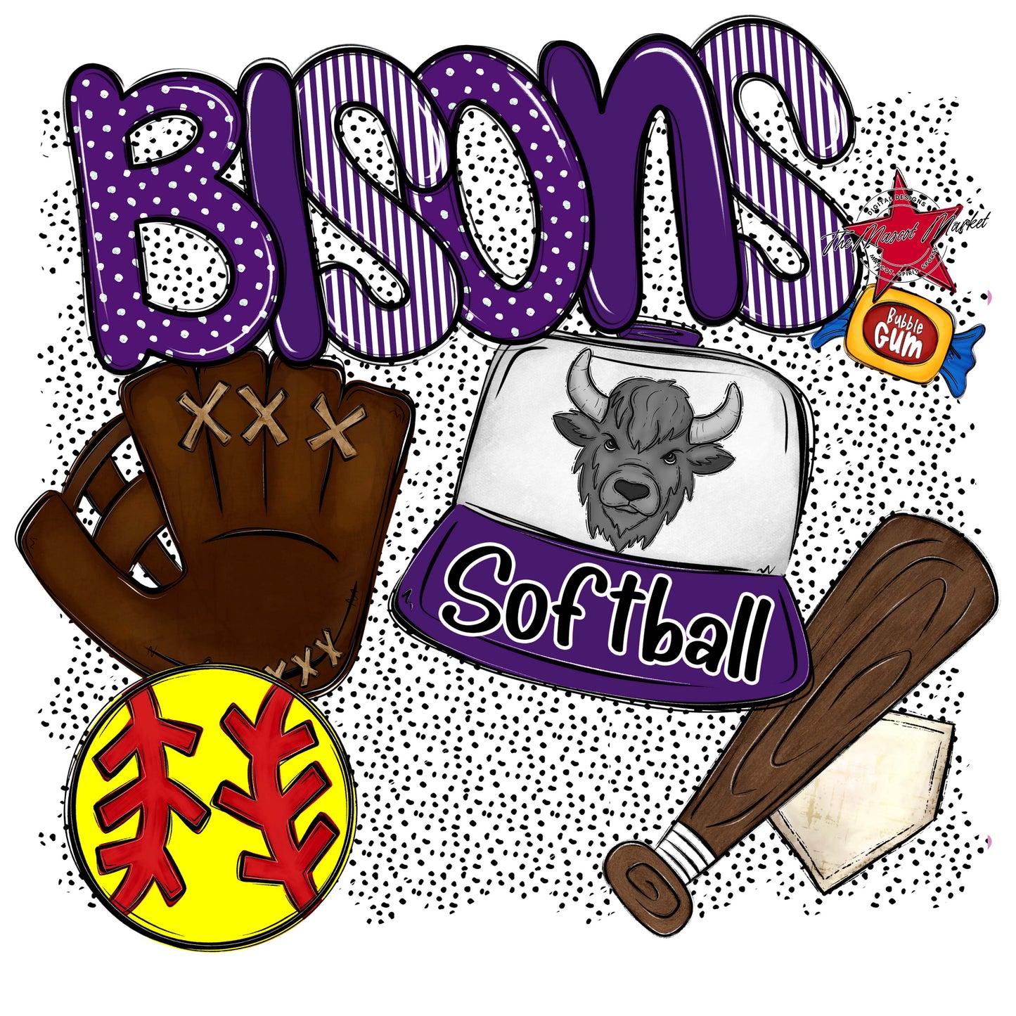 Bisons Softball Spirit-Purple