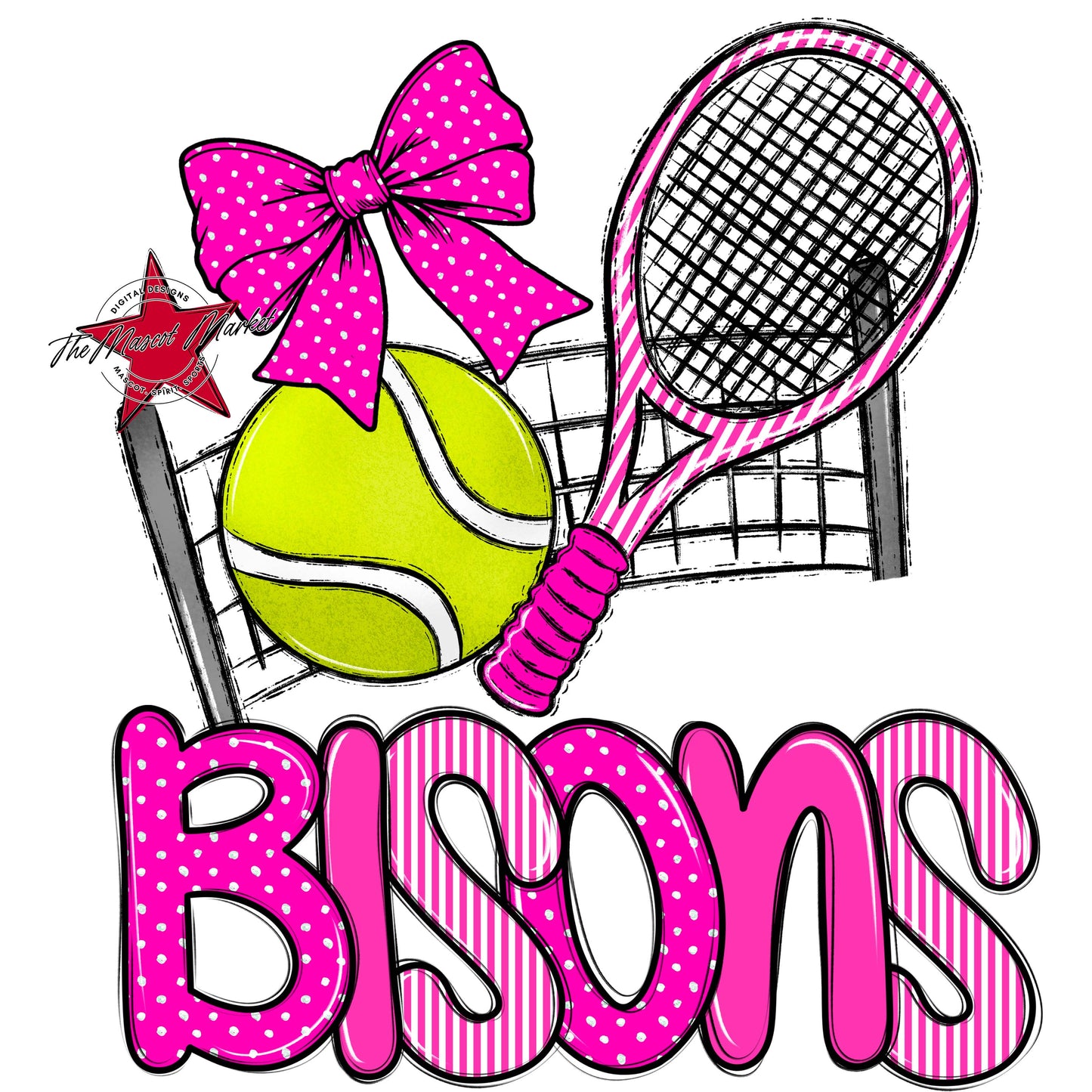 Bisons Tennis Spirit Design-Pink