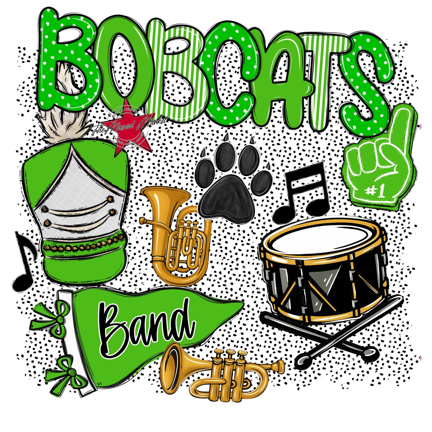 Bobcats Band Spirit-Bright Green