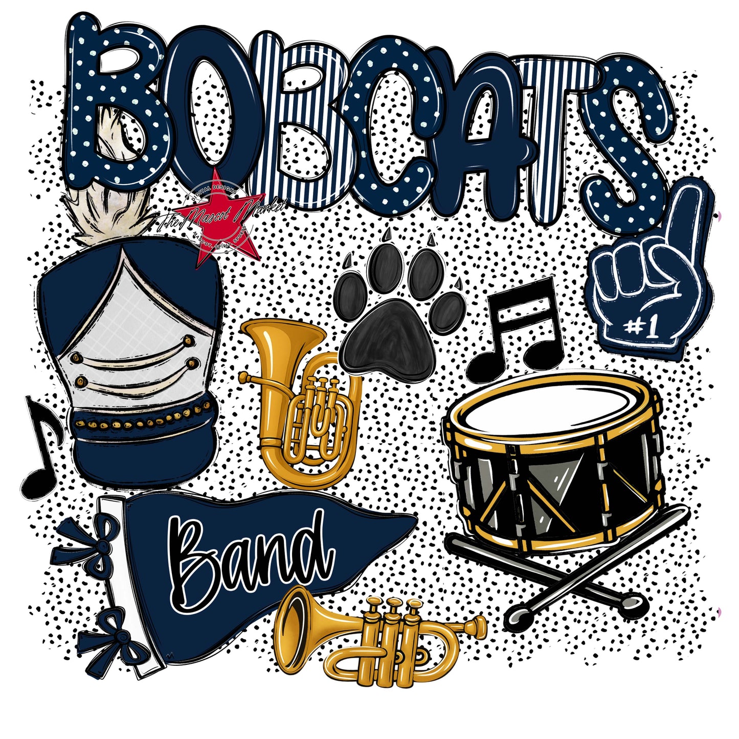 Bobcats Band Spirit-Navy