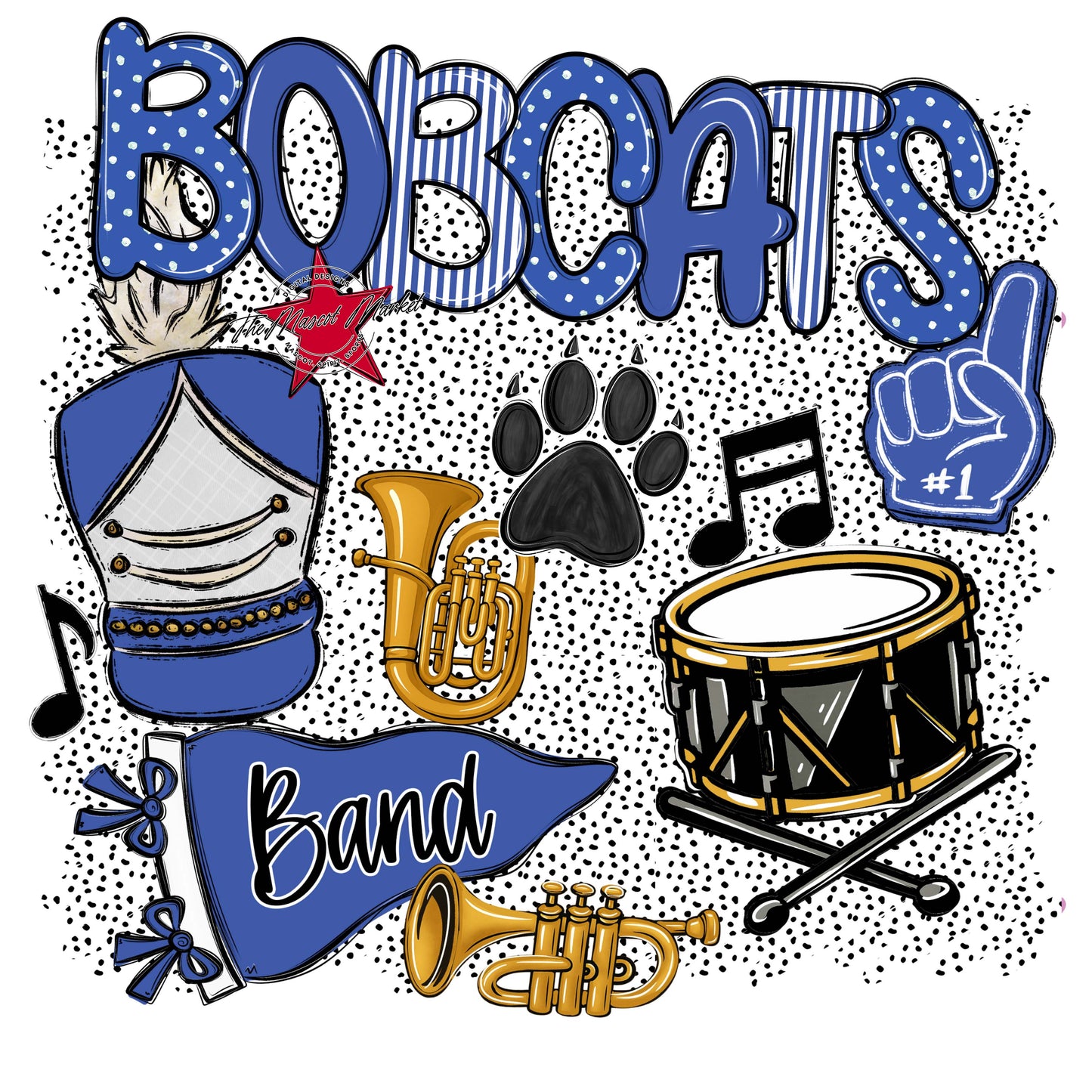 Bobcats Band Spirit-Off Blue