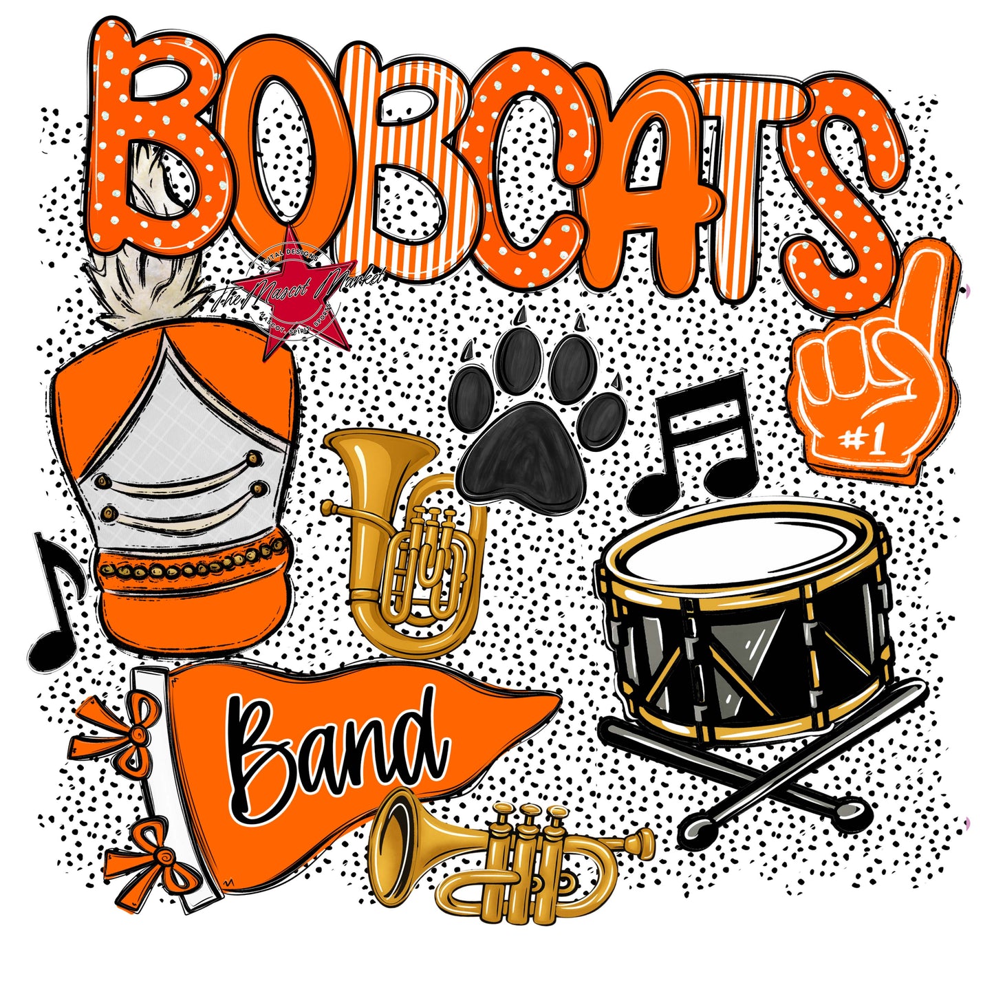 Bobcats Band Spirit-Orange