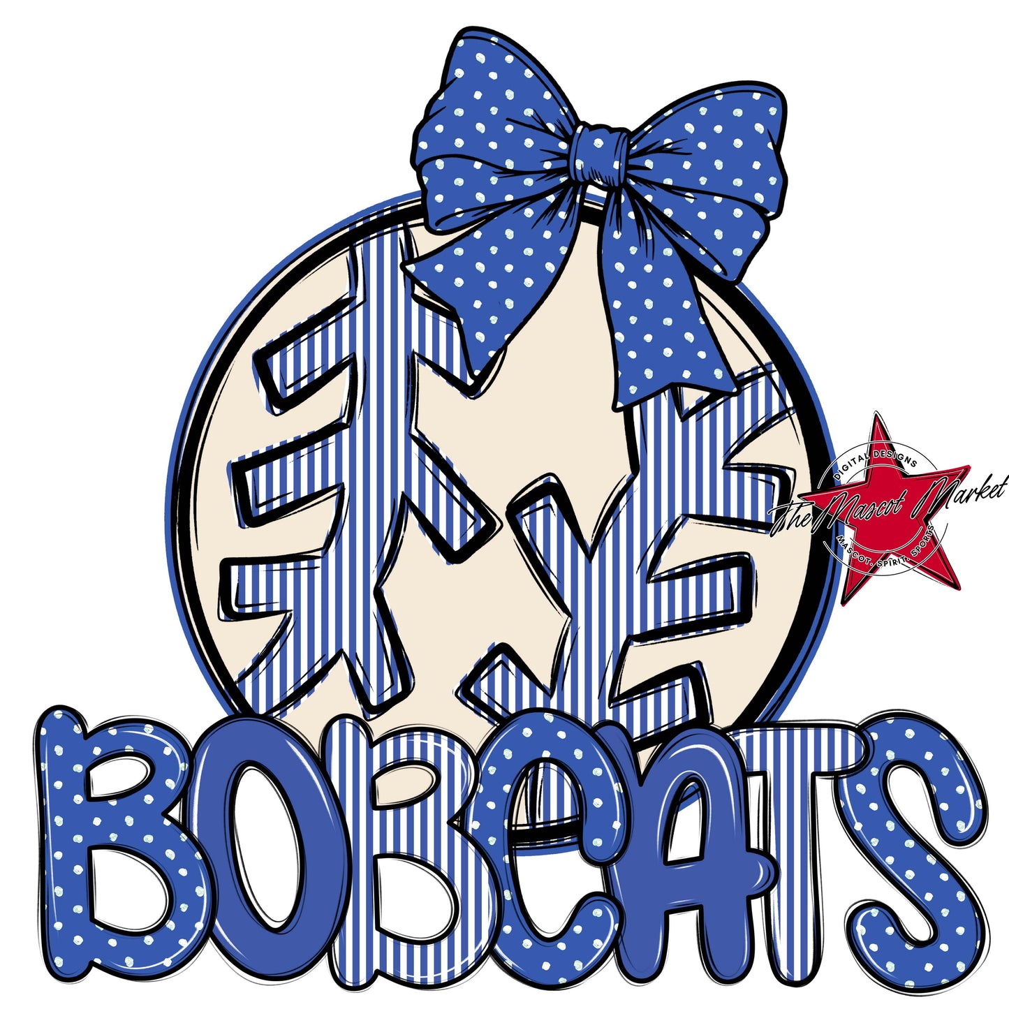 Bobcats Baseball-Softball Spirit Design-Off Blue