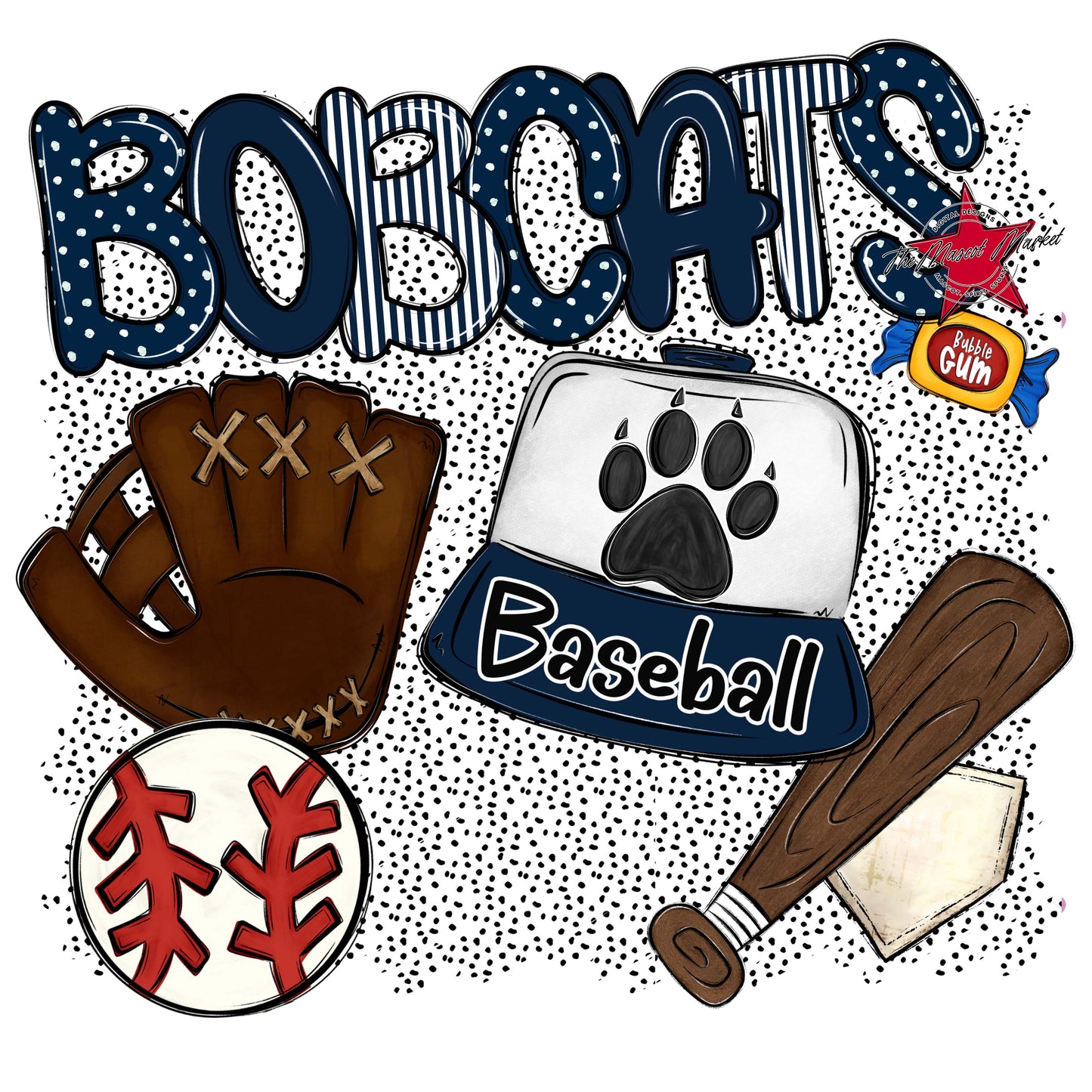 Bobcats Baseball Spirit-Navy