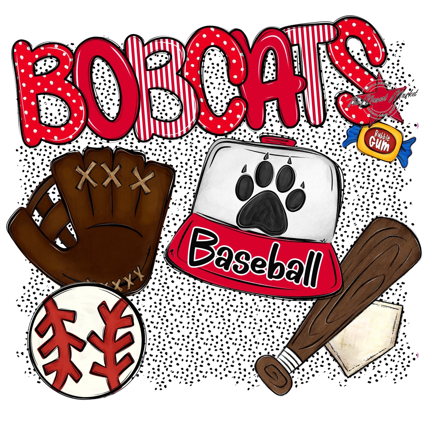 Bobcats Baseball Spirit-Red