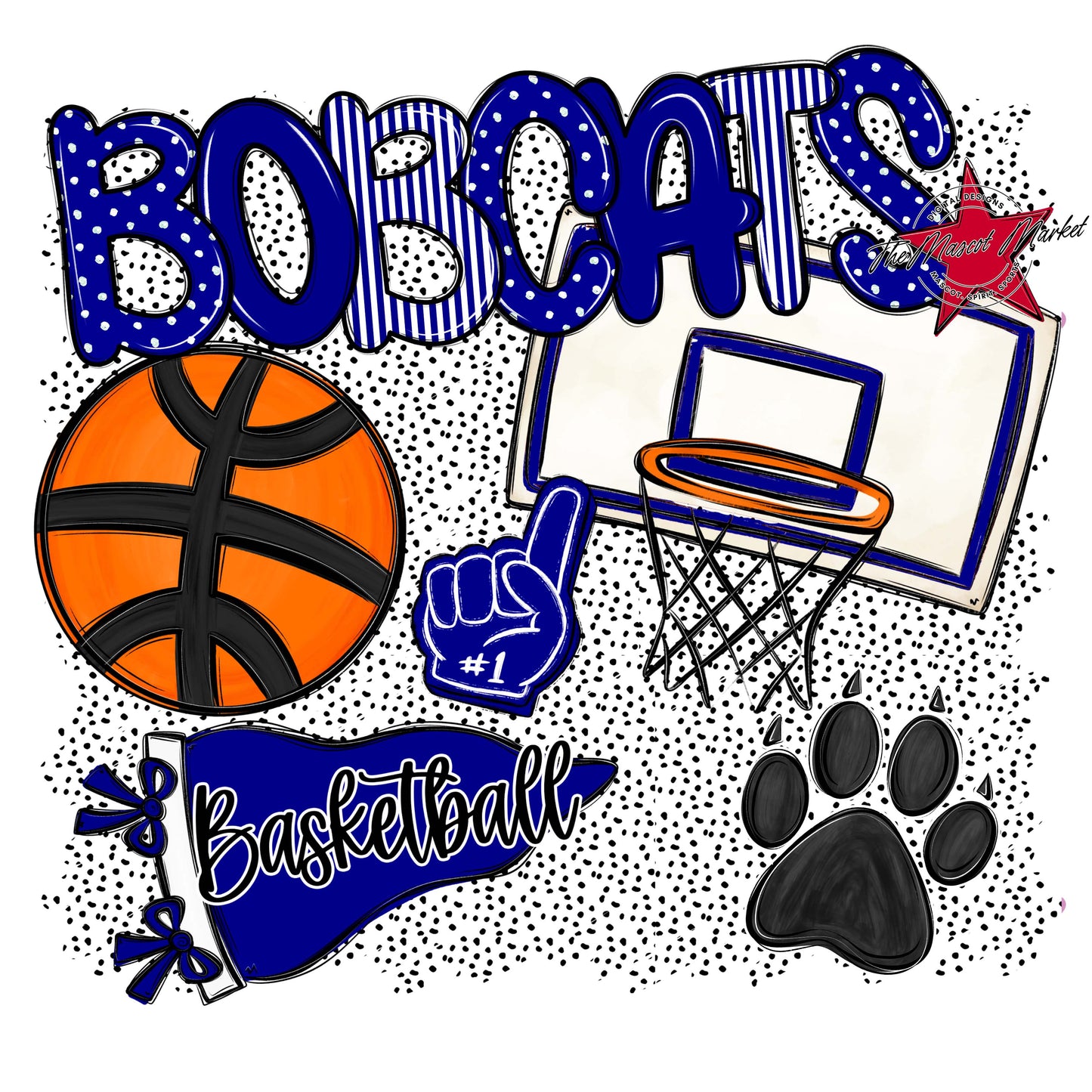Bobcats Basketball Spirit-Blue