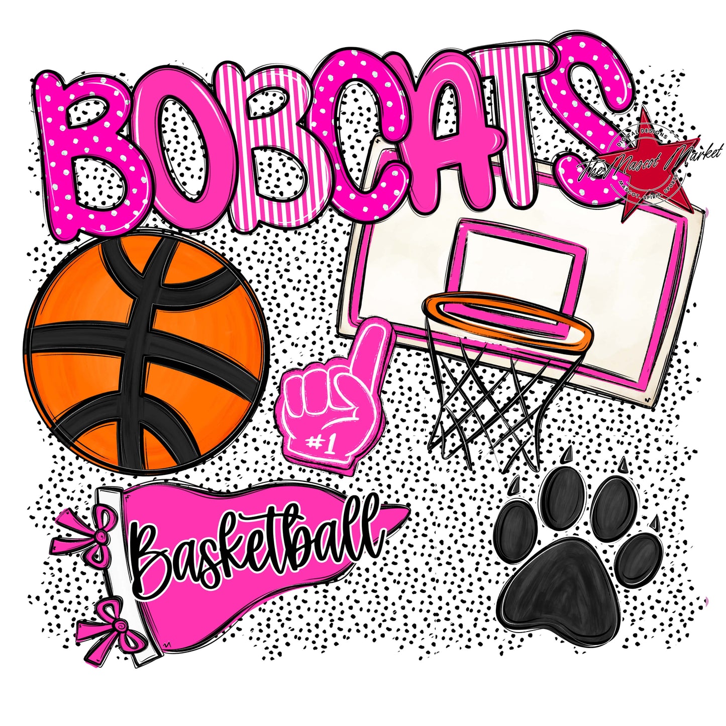 Bobcats Basketball Spirit-Pink