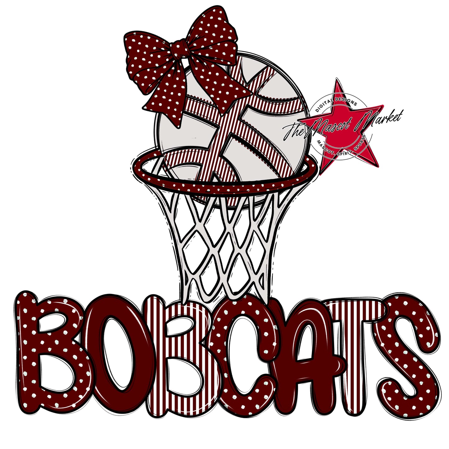 Bobcats Basketball Spirit Design-Maroon