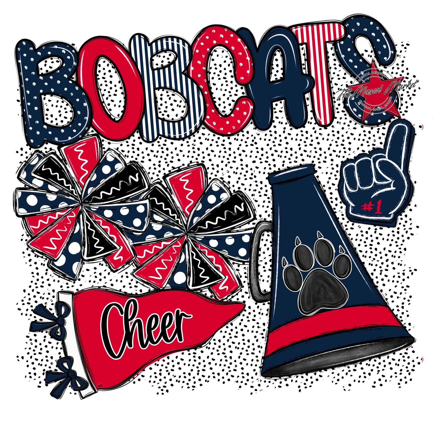 Bobcats Cheer Spirit-Navy & Red
