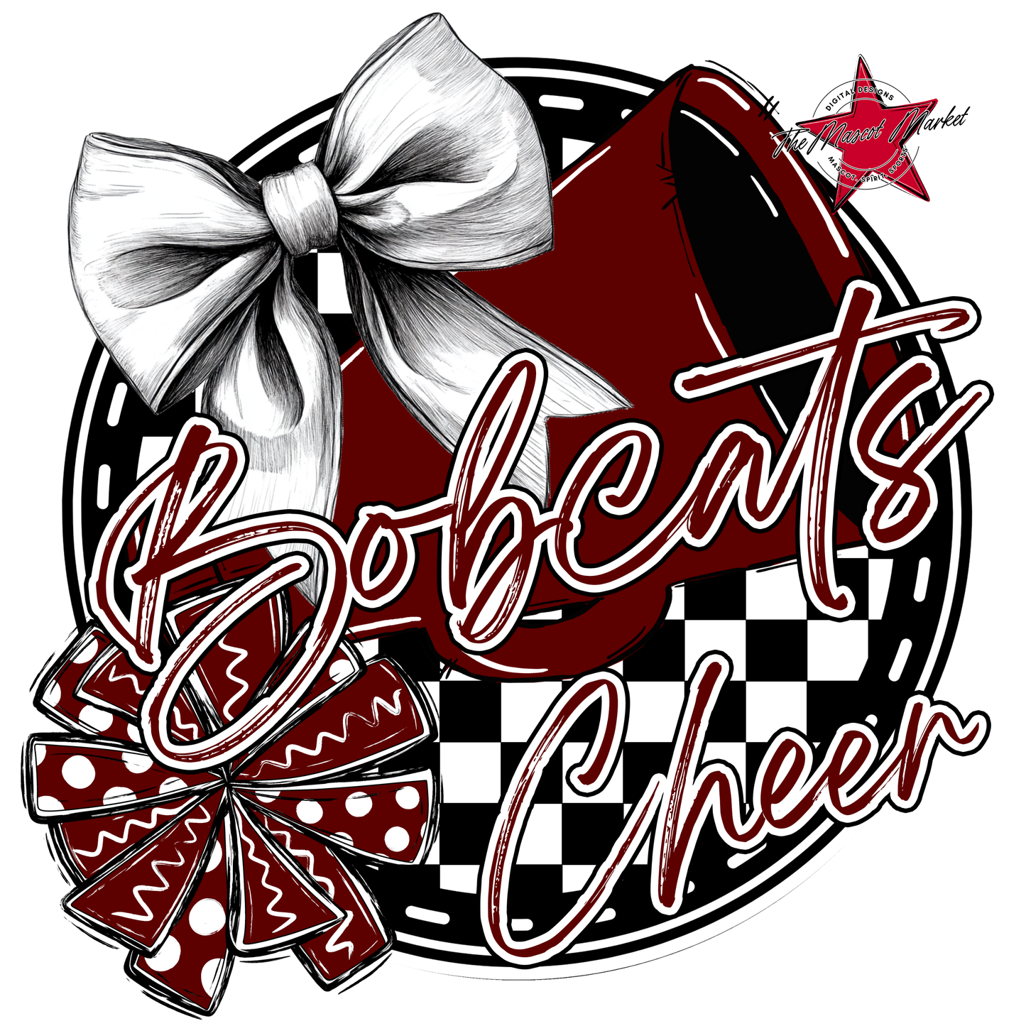 Bobcats Circle Cheer Design-Maroon